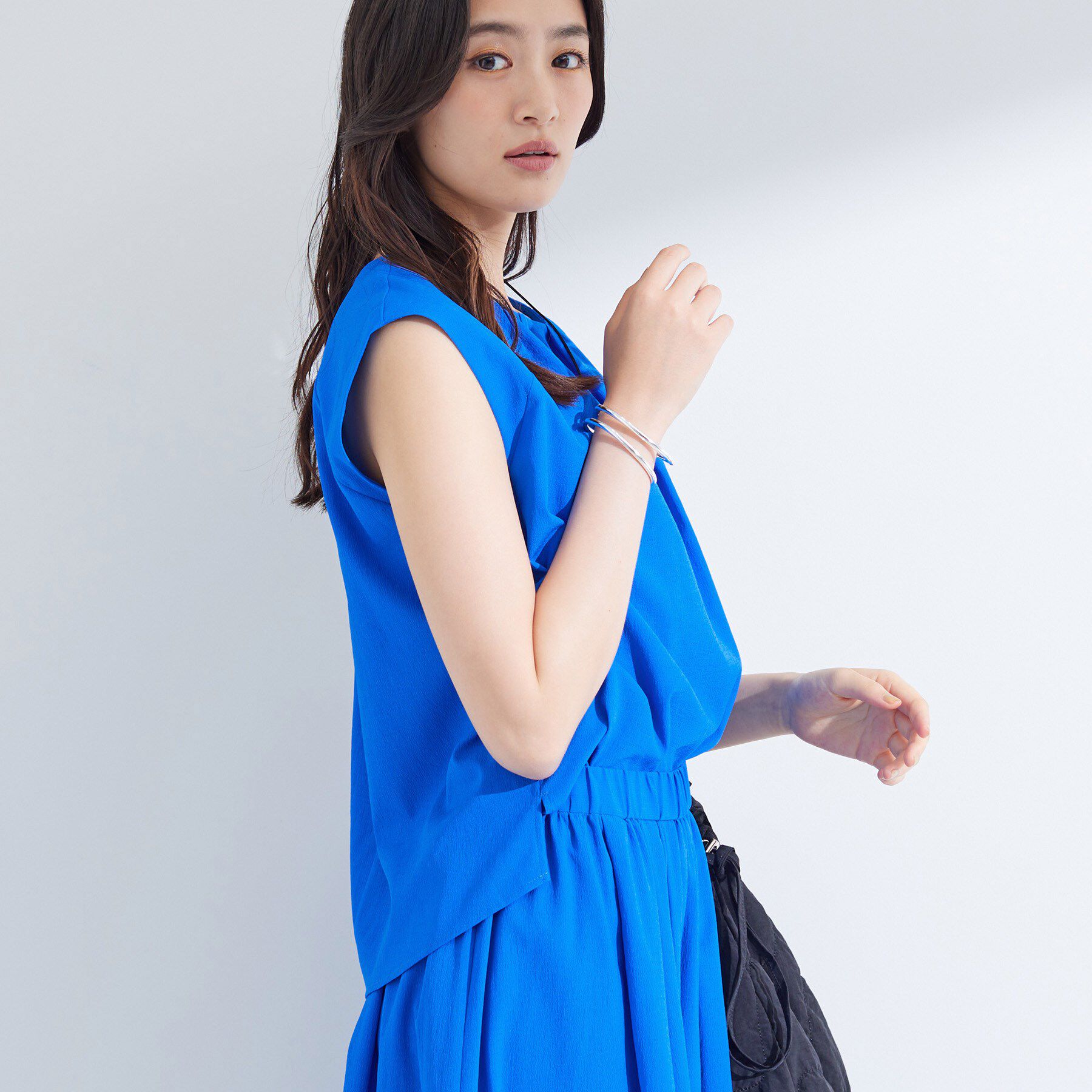 INDIVI「【クールエアー素材／UVケア／吸汗速乾】エアリータックブラウス」|シャツ・ブラウス|