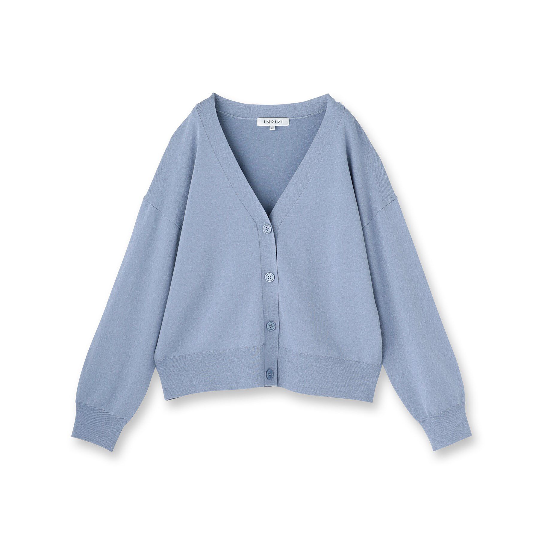 INDIVI「Vネック ストレッチカーディガン」|カーディガン|