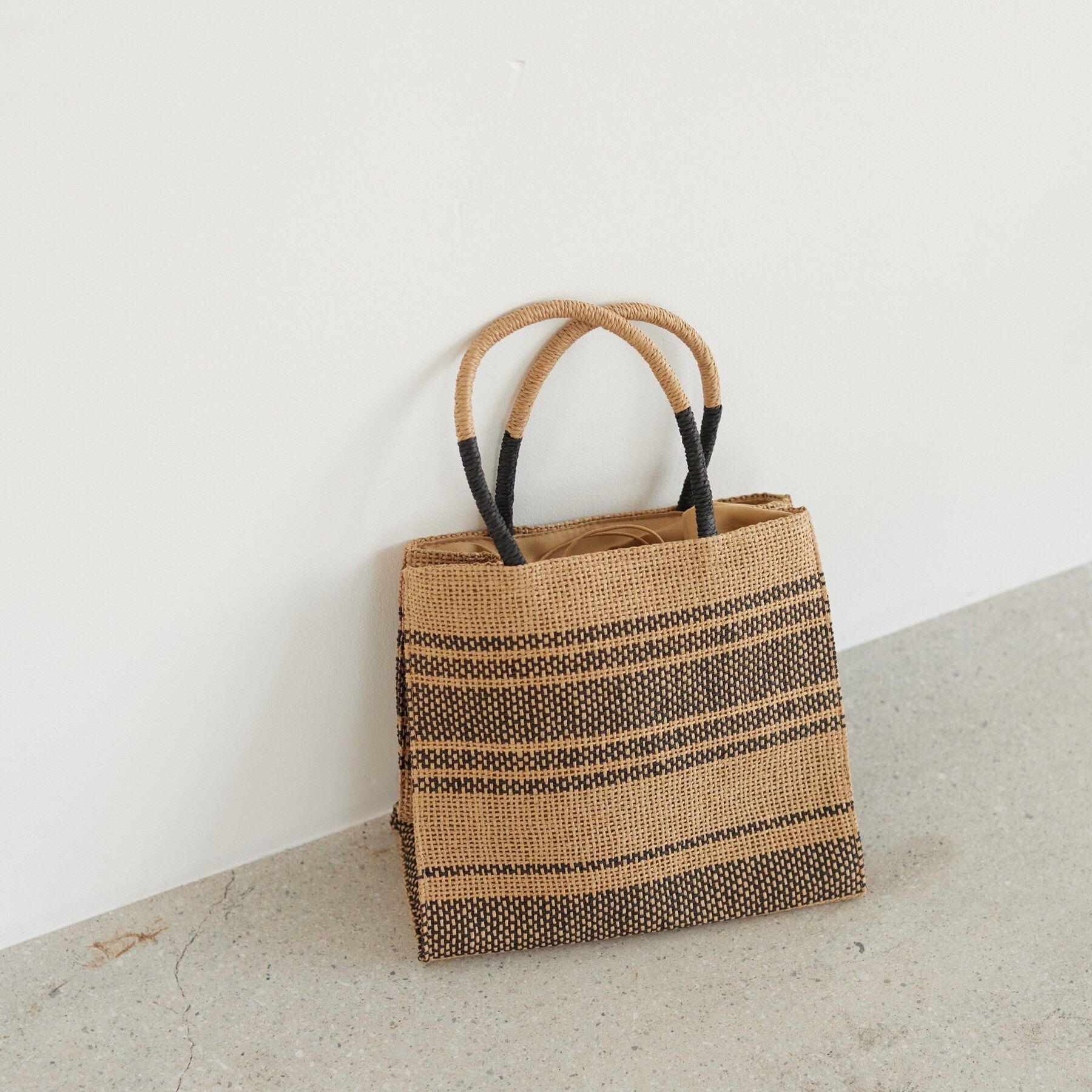 GALLEST「ボーダーボックストート」|トートバッグ|ベージュ(352)