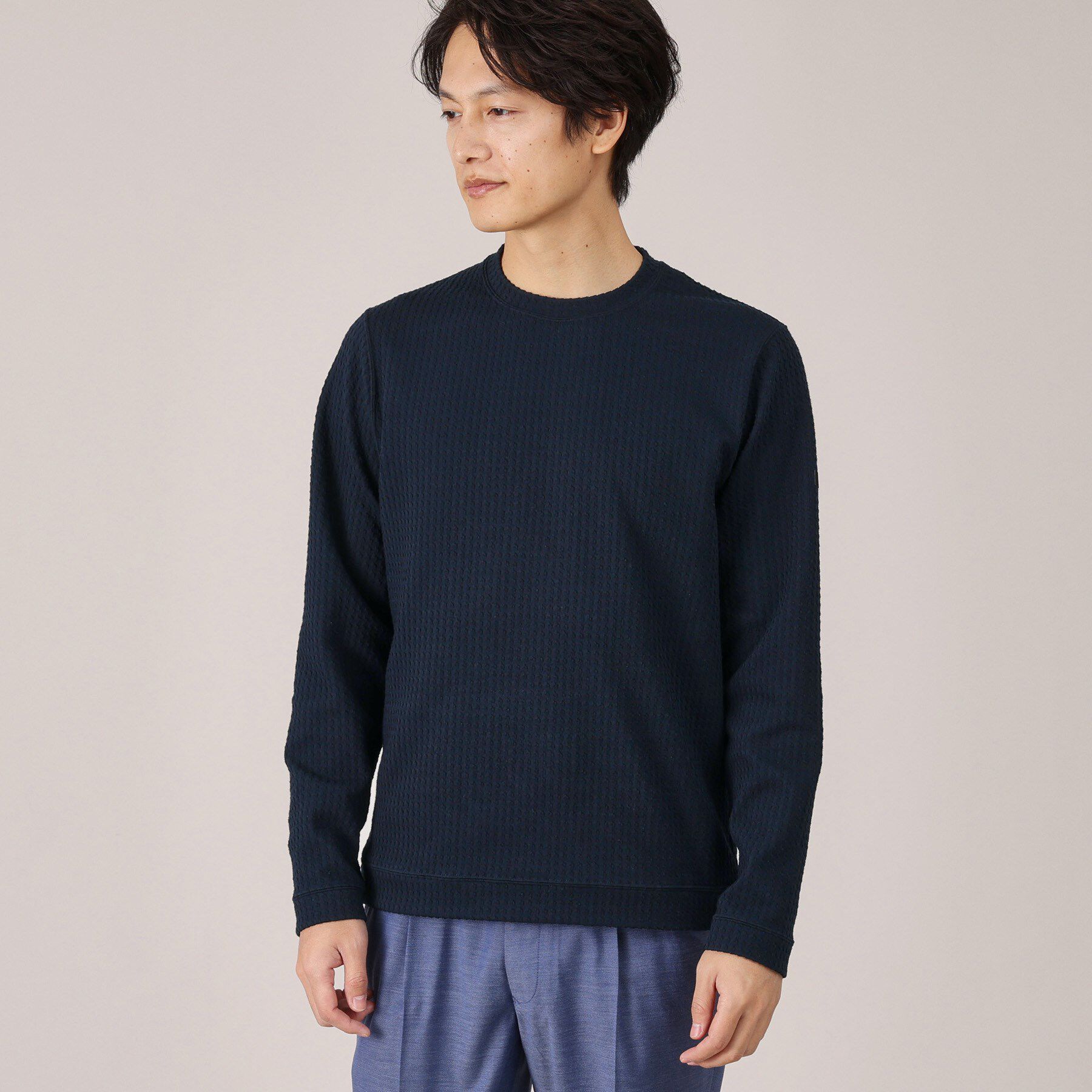 TAKEO KIKUCHI「【Made in JAPAN】千鳥柄 ストレッチ プルオーバー」|Tシャツ・カットソー|