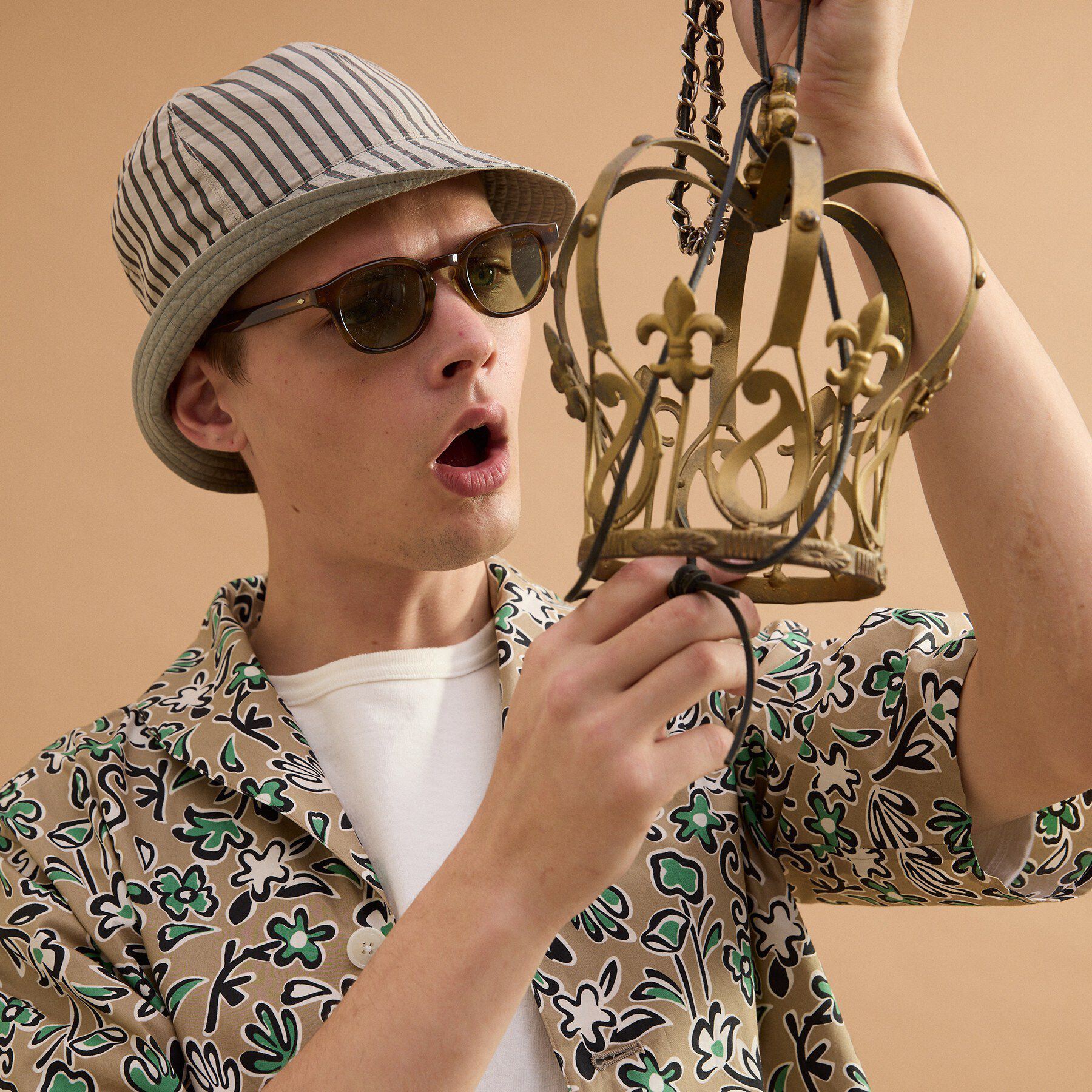 40CARATS&525「フラワープリント半袖ジャケット」|ブルゾン・スタジャン|