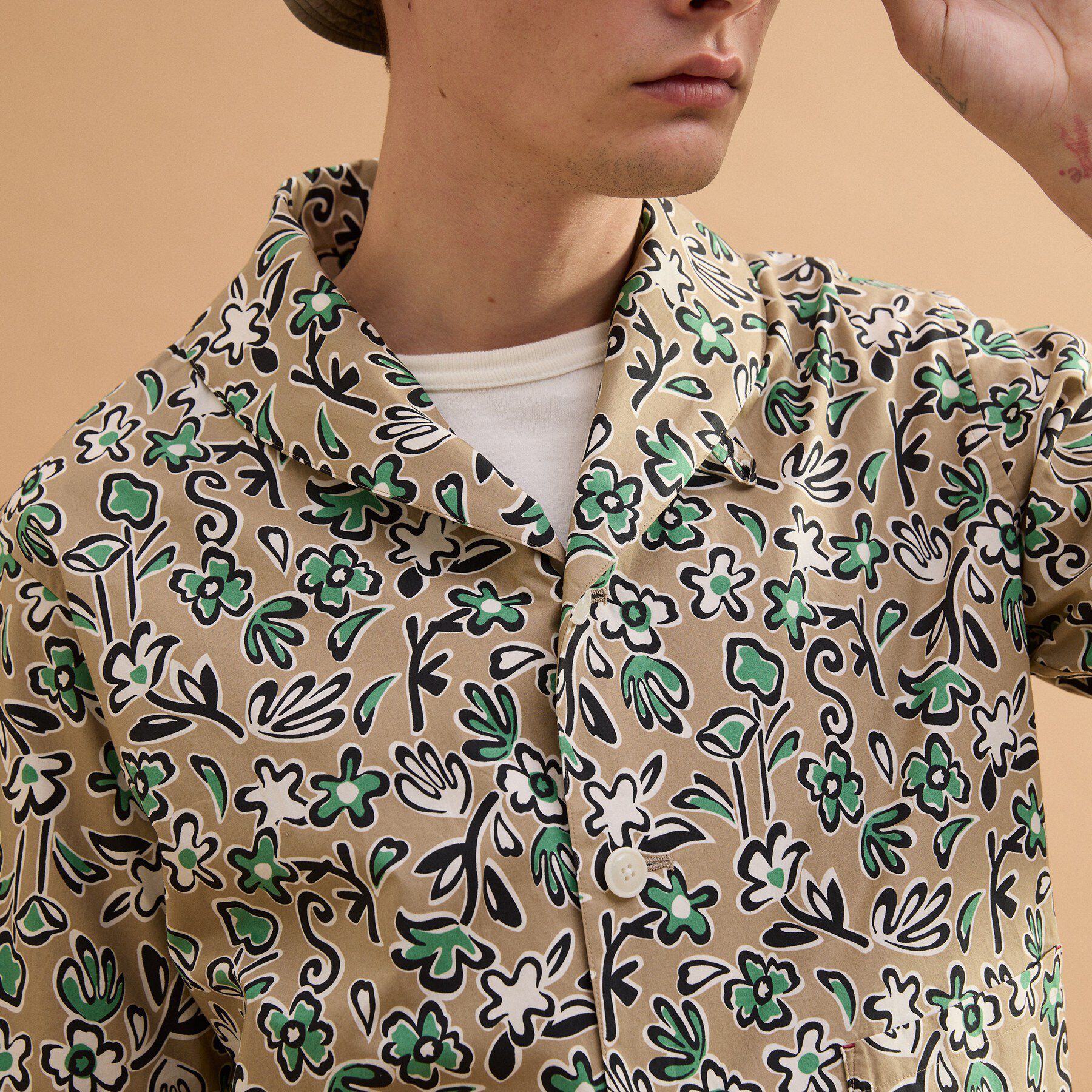 40CARATS&525「フラワープリント半袖ジャケット」|ブルゾン・スタジャン|