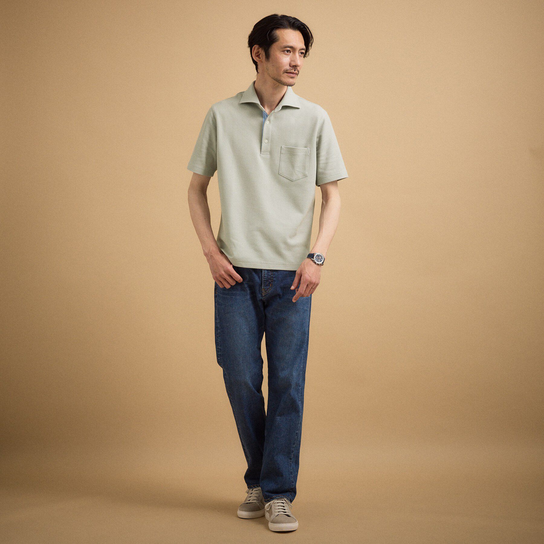 TAKEO KIKUCHI「【抗菌防臭】ハニカムメランジ ポロシャツ」|ポロシャツ|