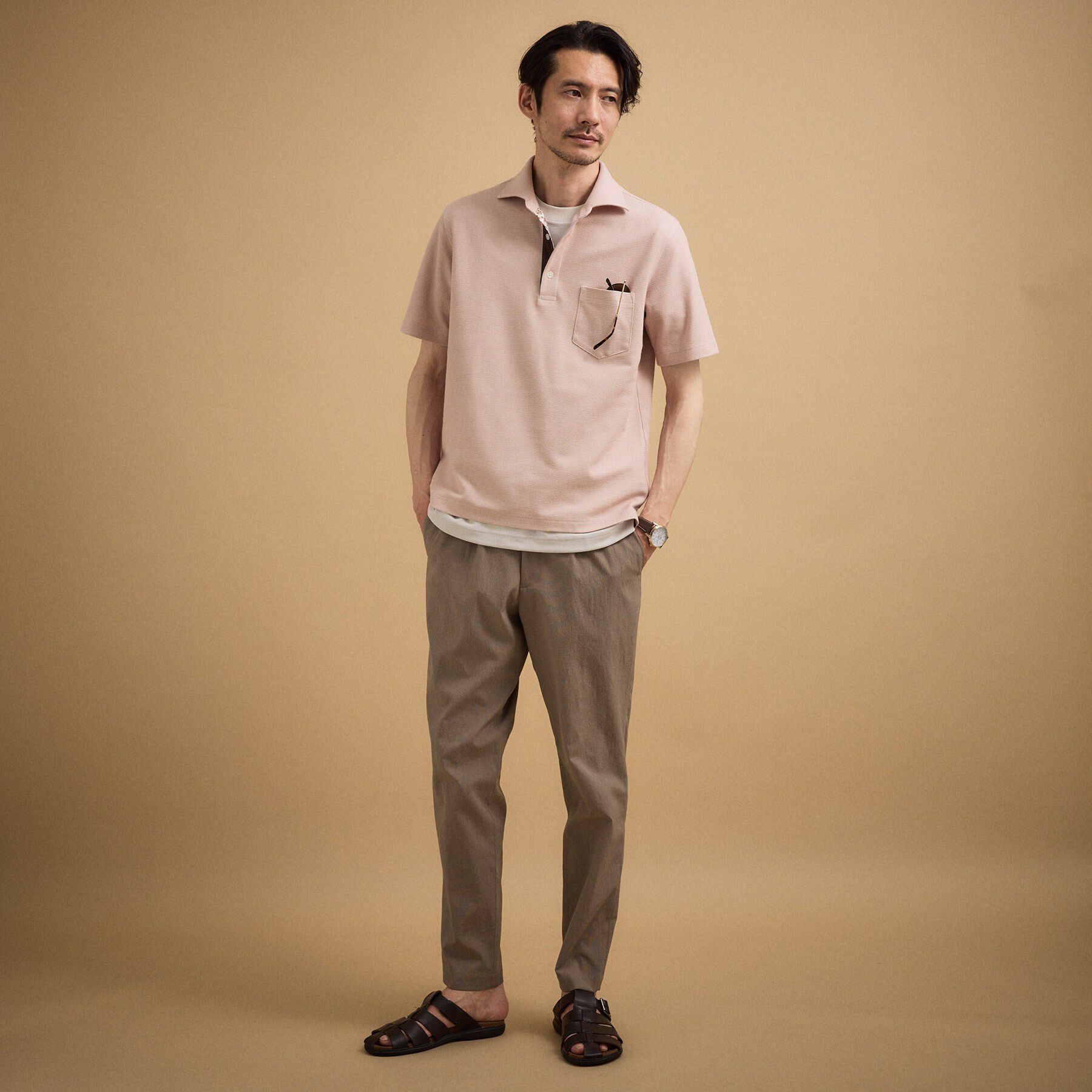 TAKEO KIKUCHI「【抗菌防臭】ハニカムメランジ ポロシャツ」|ポロシャツ|