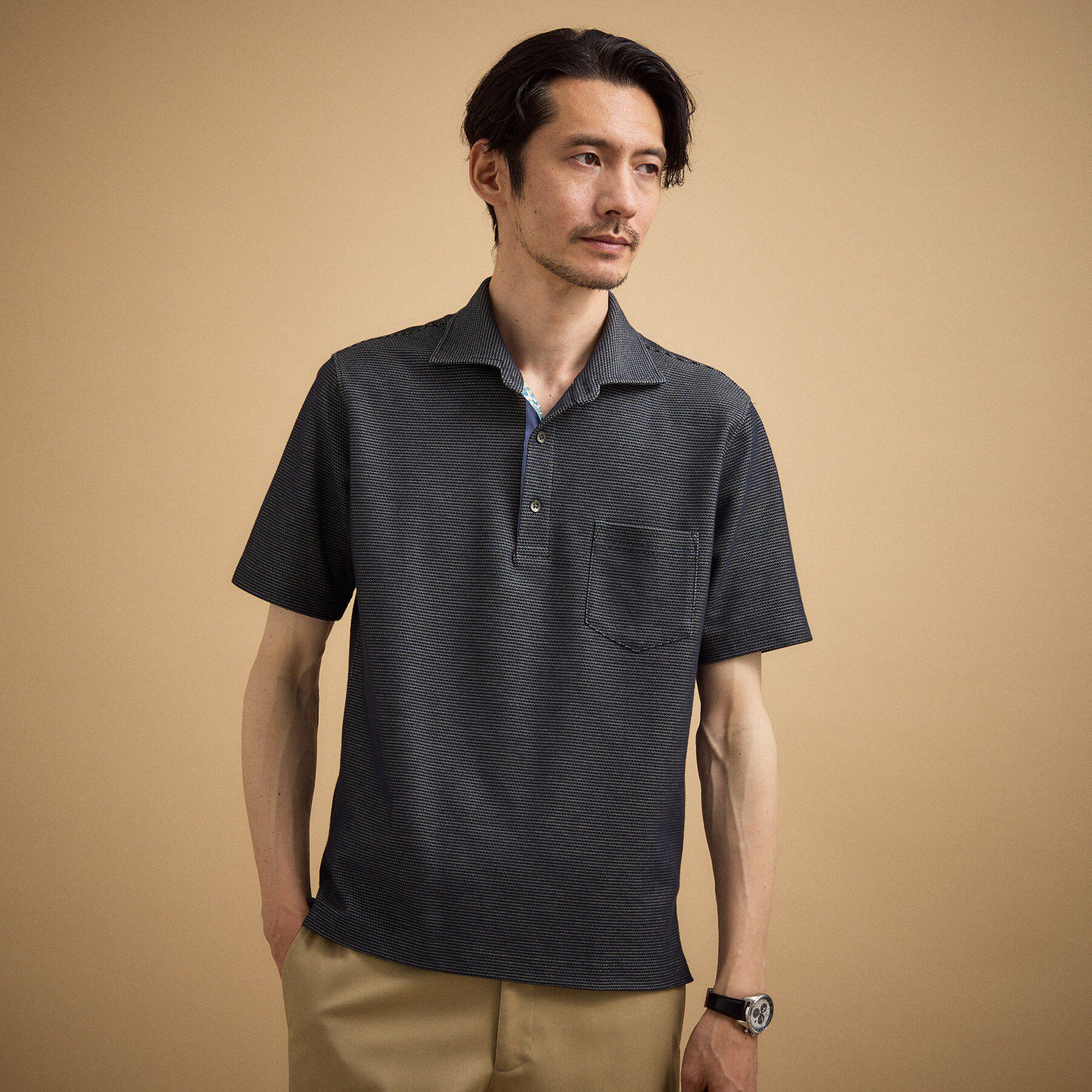 TAKEO KIKUCHI「【抗菌防臭】ハニカムメランジ ポロシャツ」|ポロシャツ|