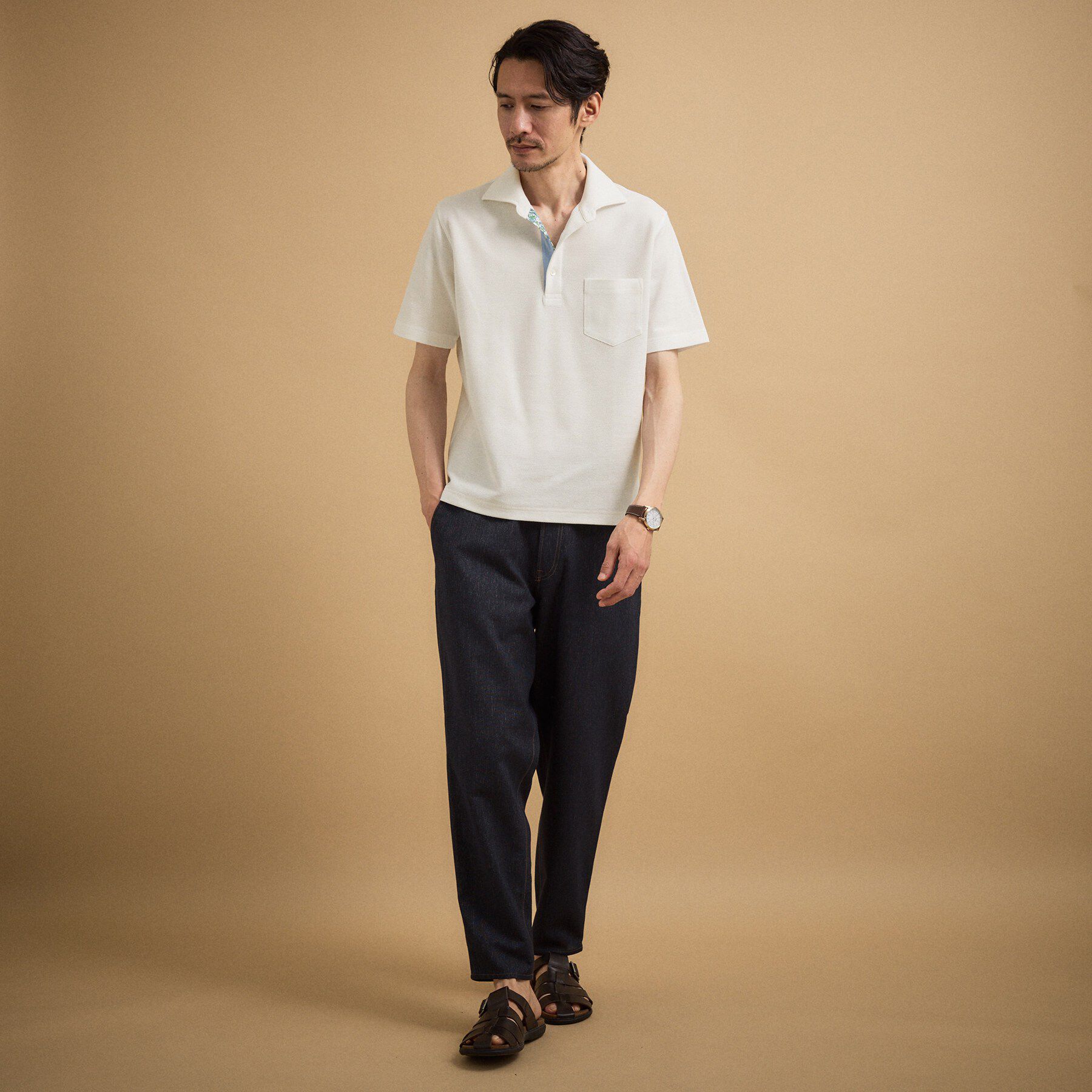 TAKEO KIKUCHI「【抗菌防臭】ハニカムメランジ ポロシャツ」|ポロシャツ|