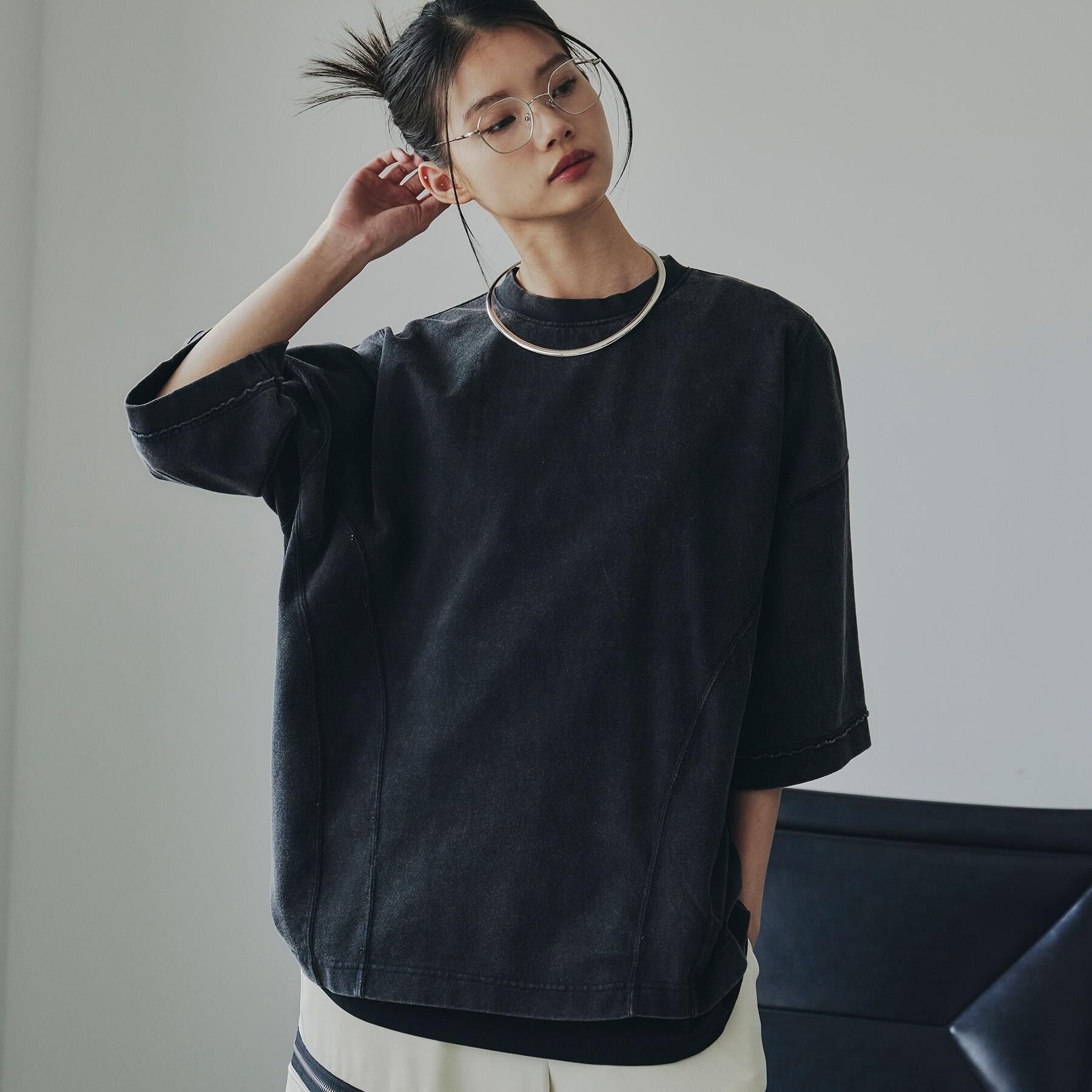 tk.TAKEO KIKUCHI「ヴィンテージクロップドTシャツ/ヴィンテージライク/半袖Tシャツ」|Tシャツ・カットソー|