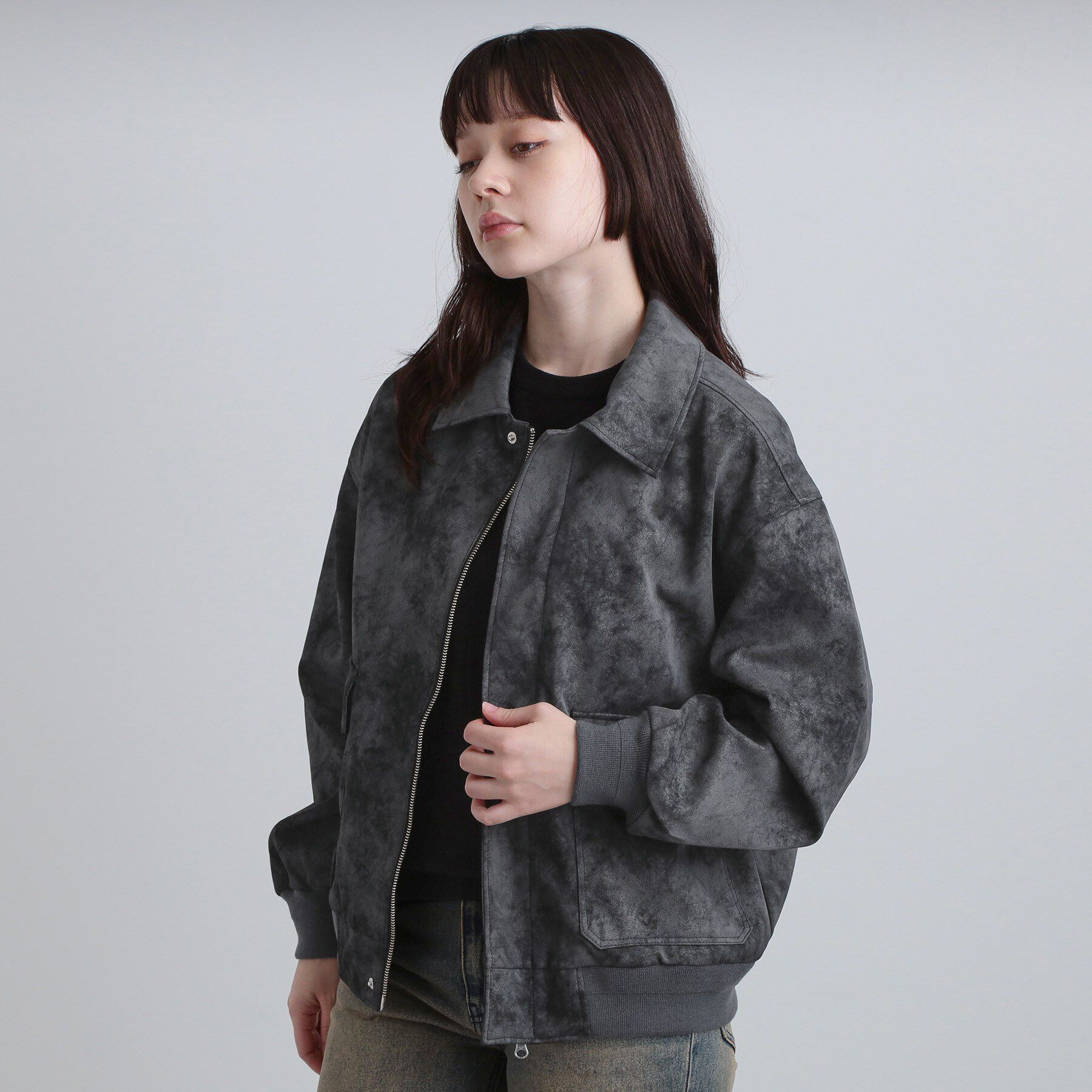 tk.TAKEO KIKUCHI「A－2シンセティックレザーブルゾン」|ブルゾン・スタジャン|