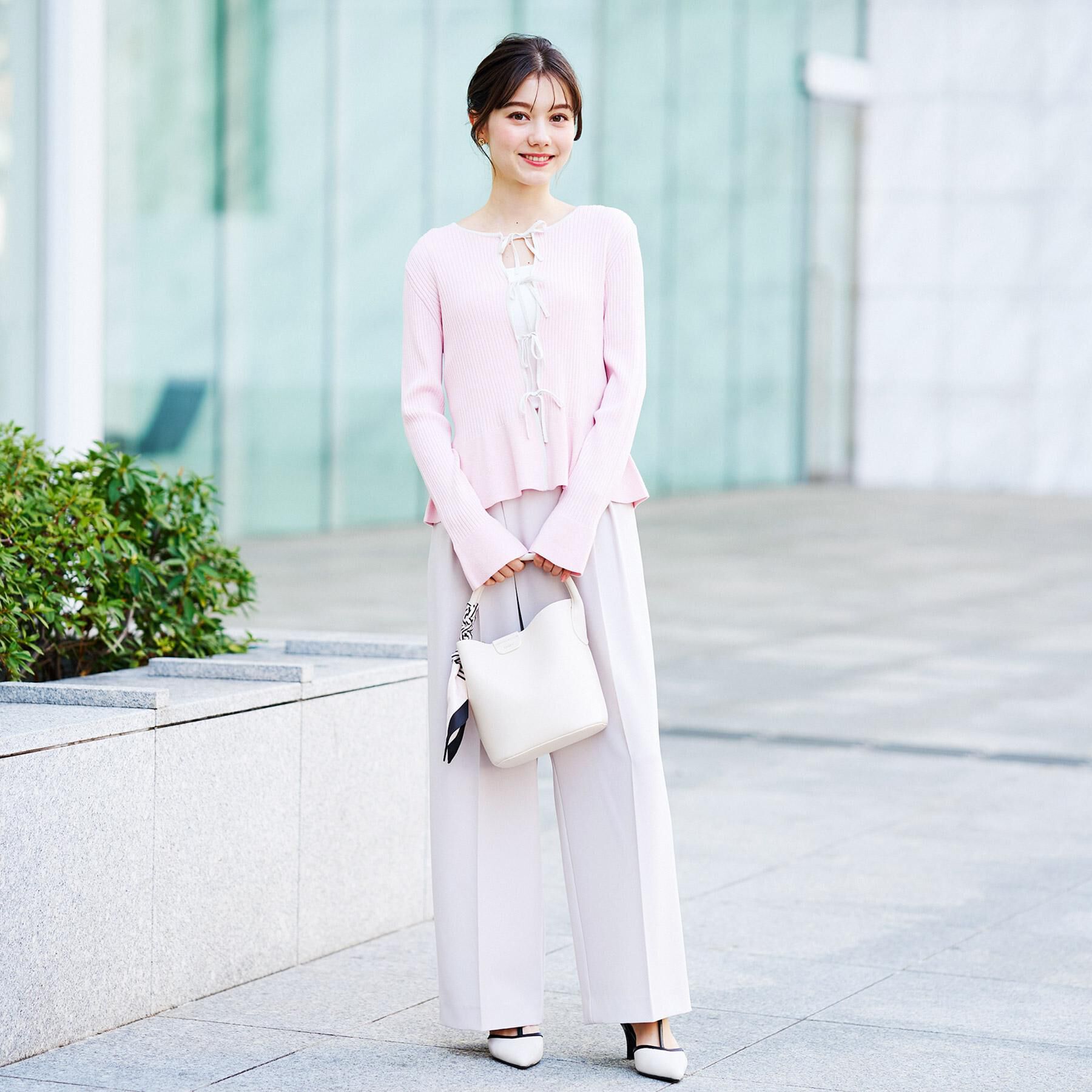 index「前後2wayラメトリムリボンカーディガン【洗濯機OK】」|カーディガン|