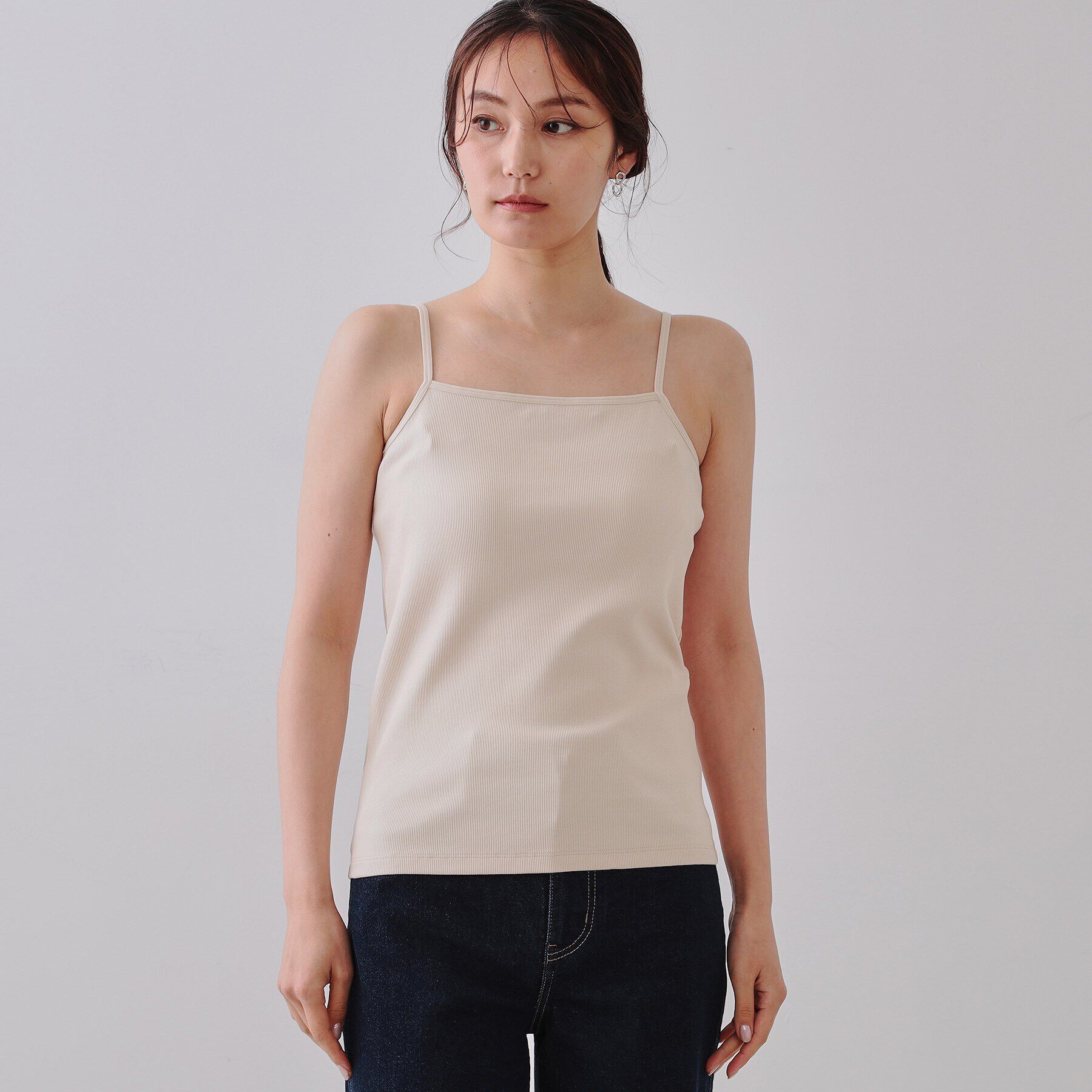 OPAQUE.CLIP「コットンリブキャミソール【洗濯機洗い可】」|キャミソール|