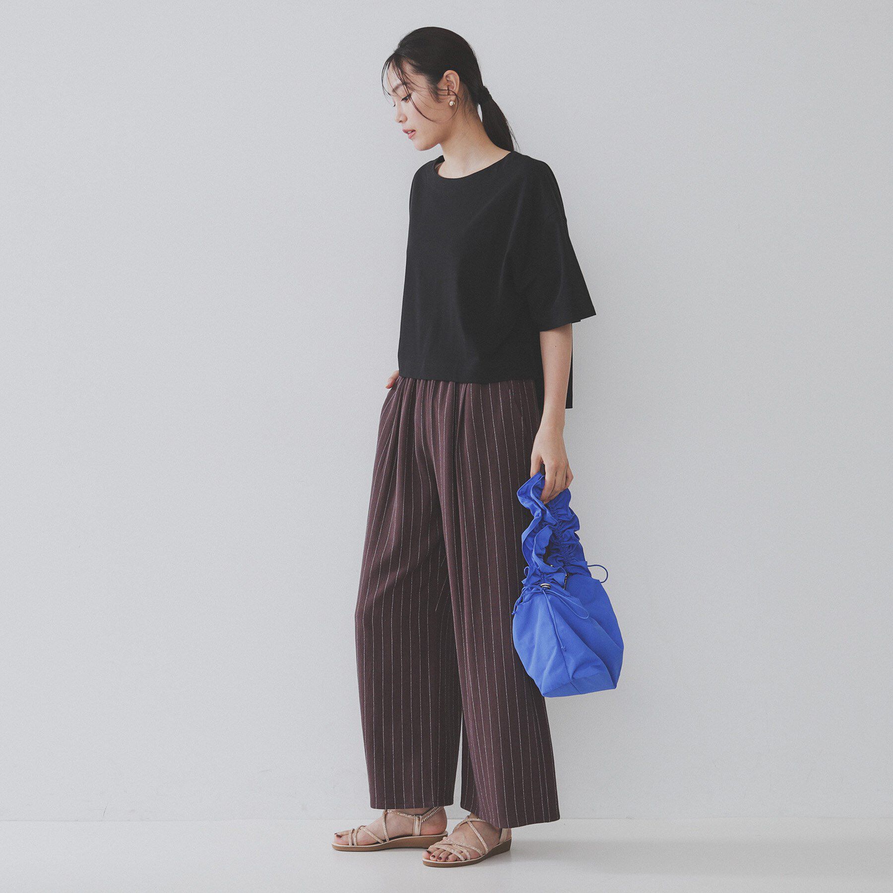 OPAQUE.CLIP「ボートネックショートTシャツ【洗濯機洗い可】」|Tシャツ・カットソー|