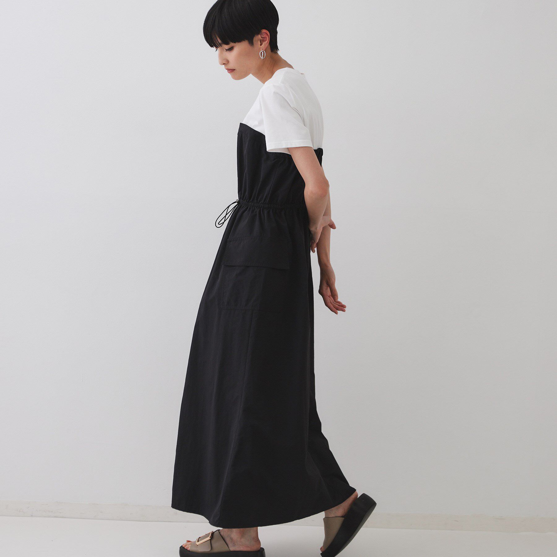 OPAQUE.CLIP「ドッキングワンピース【洗濯機洗い可】」|ワンピース|