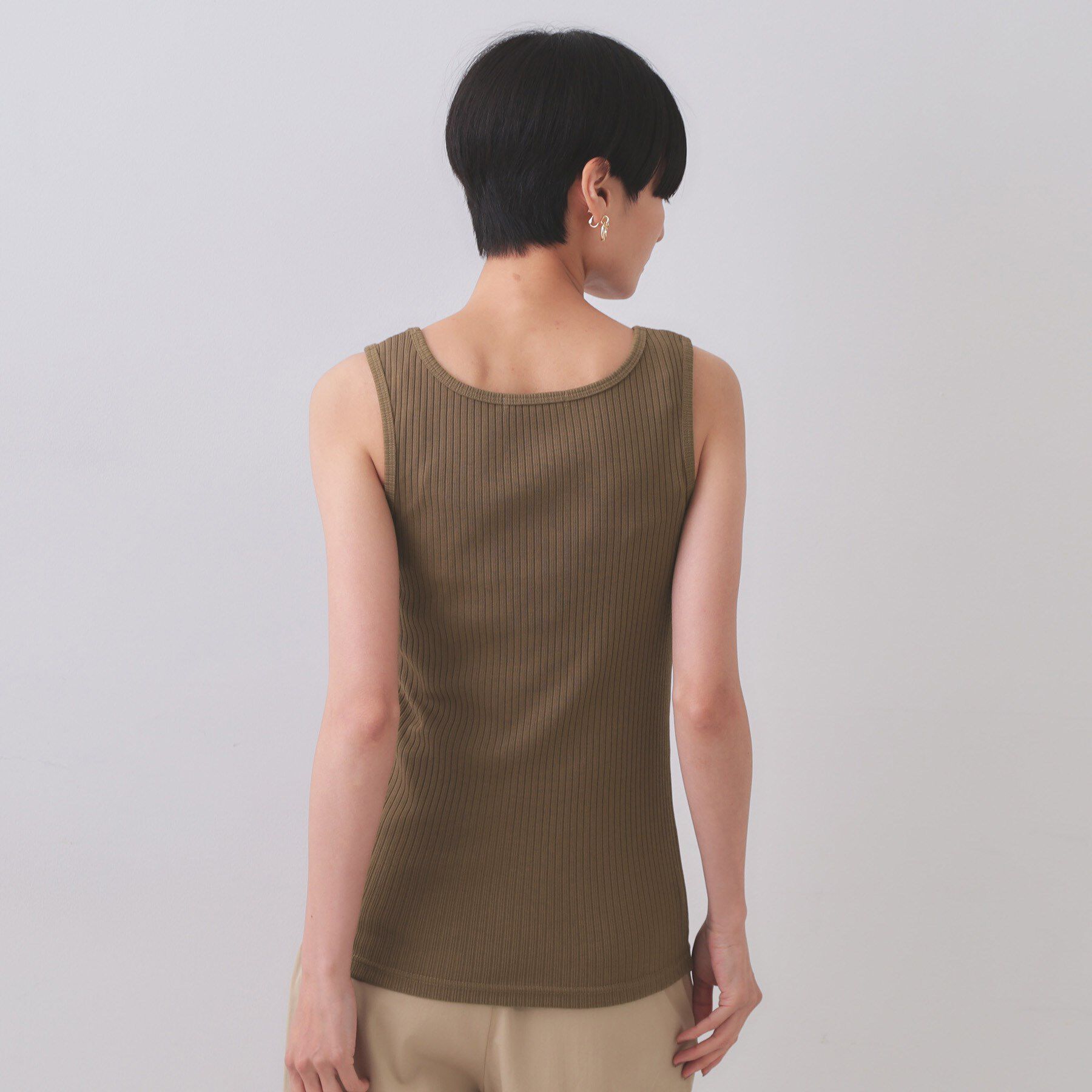 OPAQUE.CLIP「ベーシックテレコタンクトップ【洗濯機洗い可】」|キャミソール|