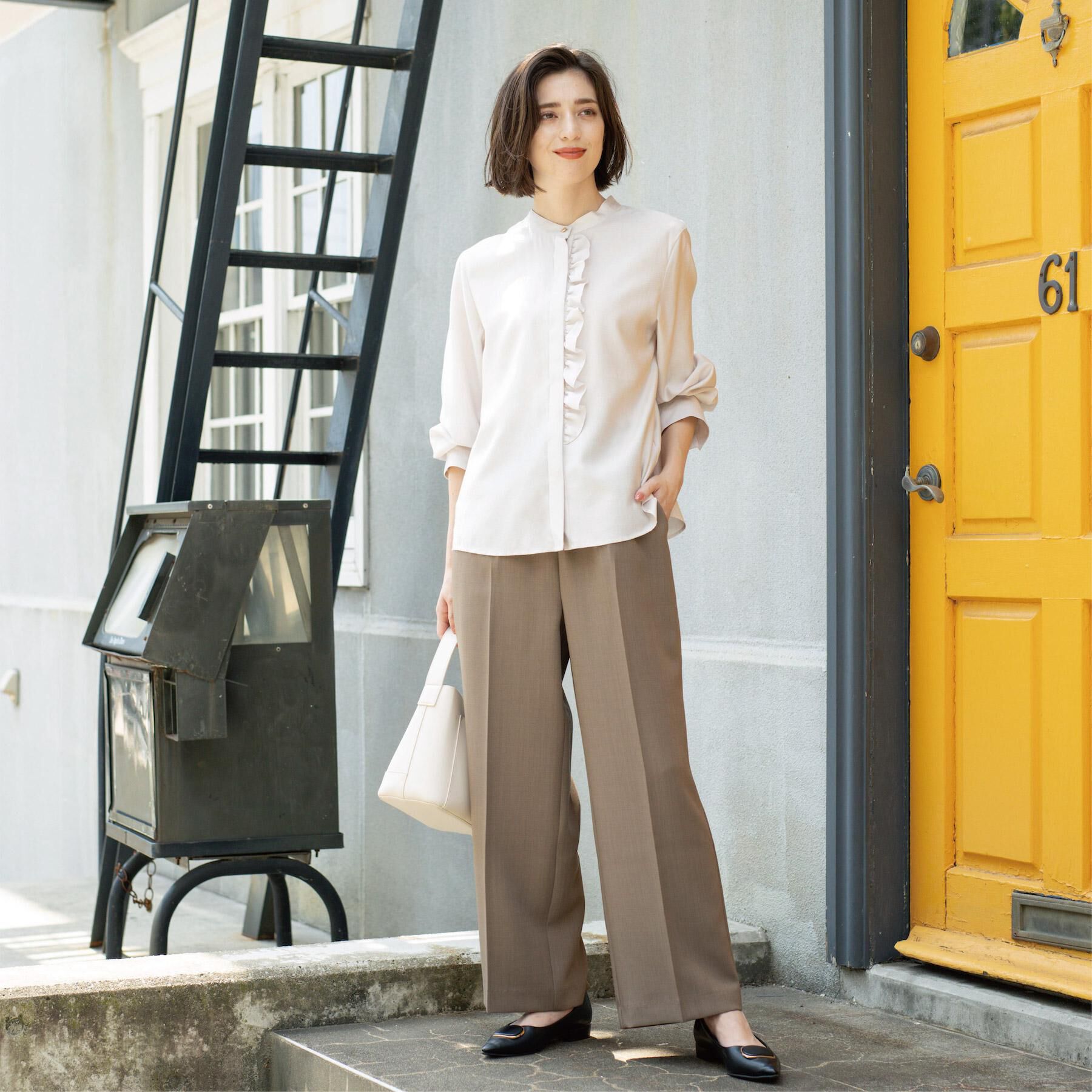 OPAQUE.CLIP「フロントフリルブラウス【洗濯機OK】」|シャツ・ブラウス|