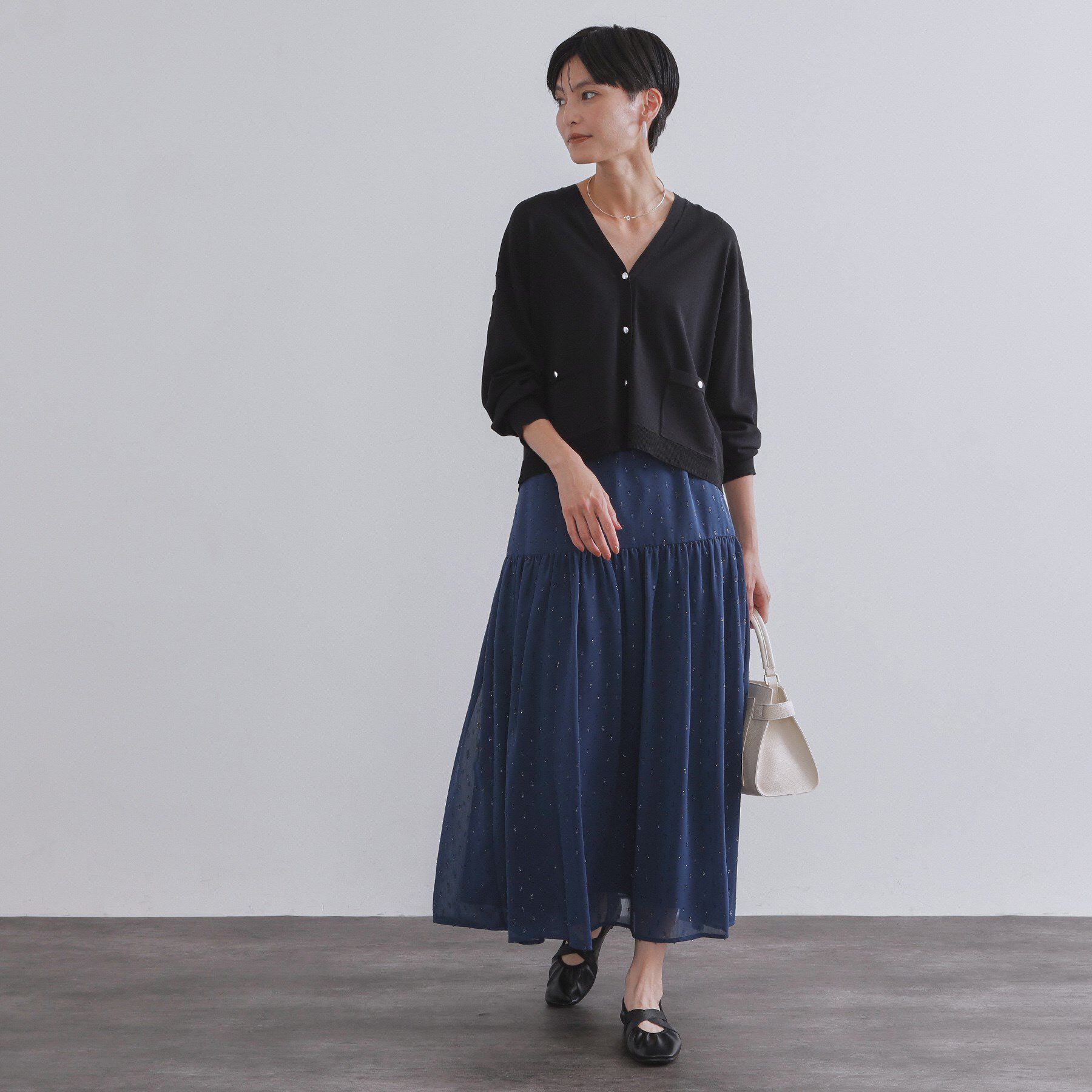 OPAQUE.CLIP「リラクシーVネックニットカーディガン【UVケア/接触冷感/洗濯機洗い可/抗ピル】」|カーディガン|