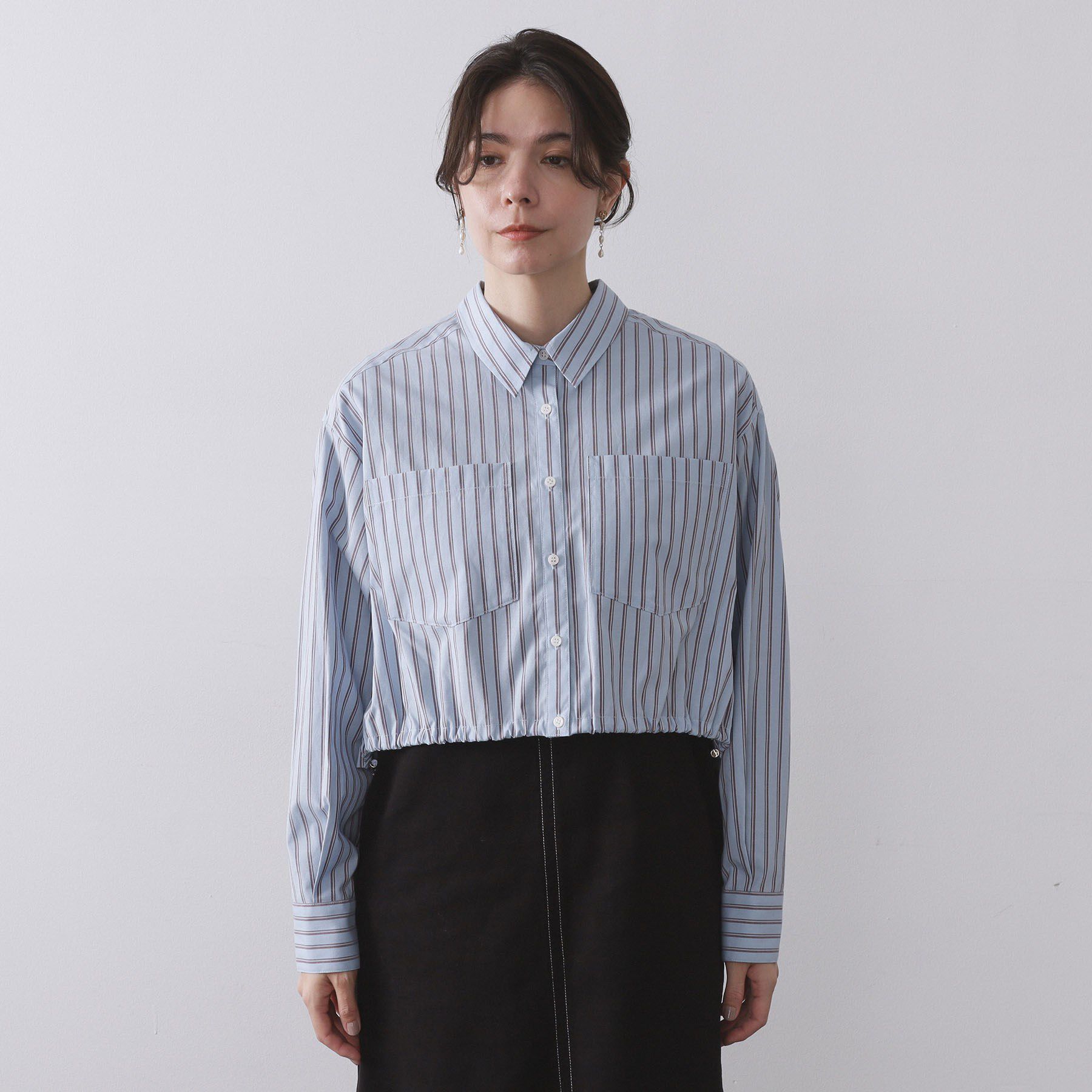 OPAQUE.CLIP「ドロストヘムショートシャツ【洗濯機OK】」|シャツ・ブラウス|