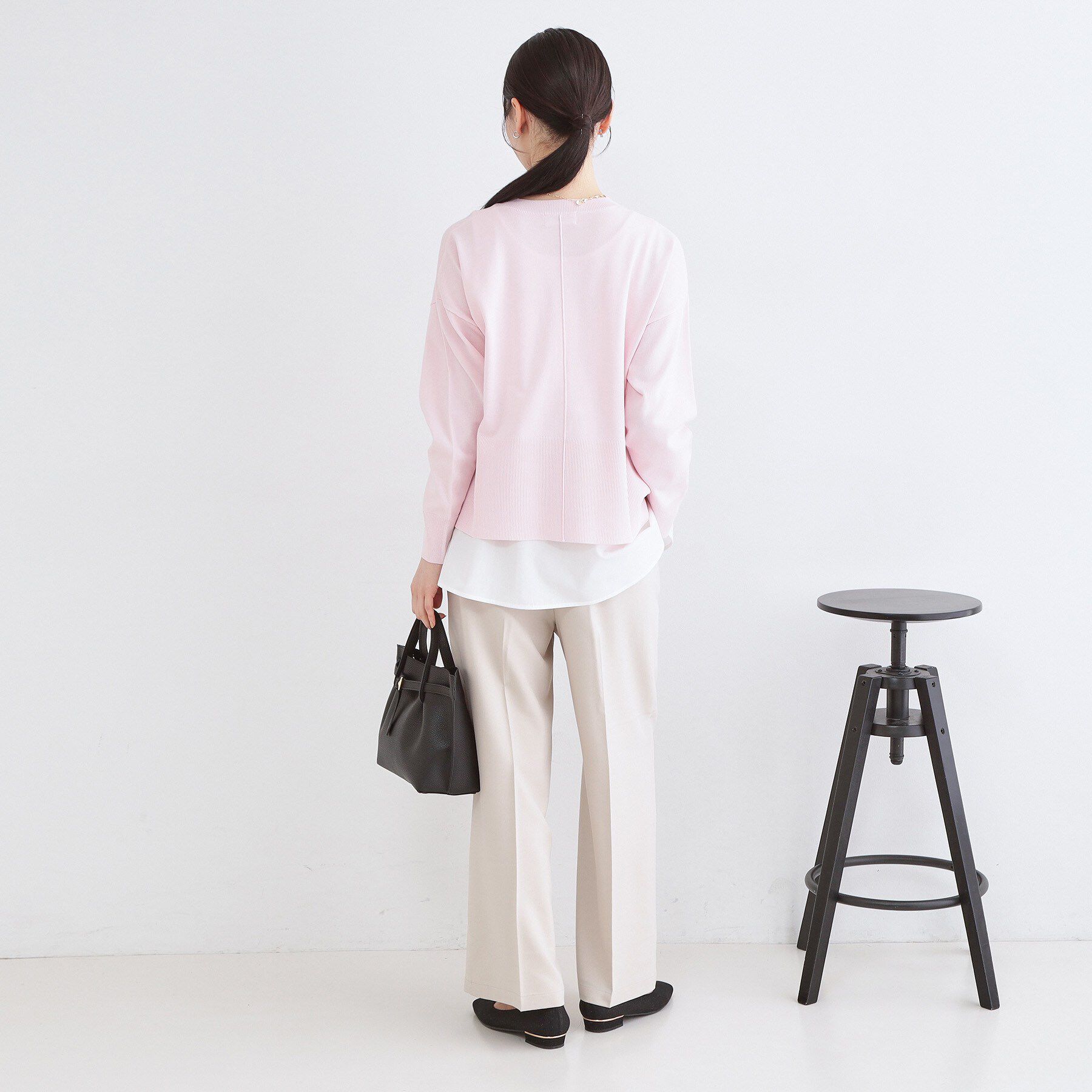 OPAQUE.CLIP「《ツインセット》ワイドニット&times;裾フレアタンクトップ【洗濯機OK】」|ニット・セーター|