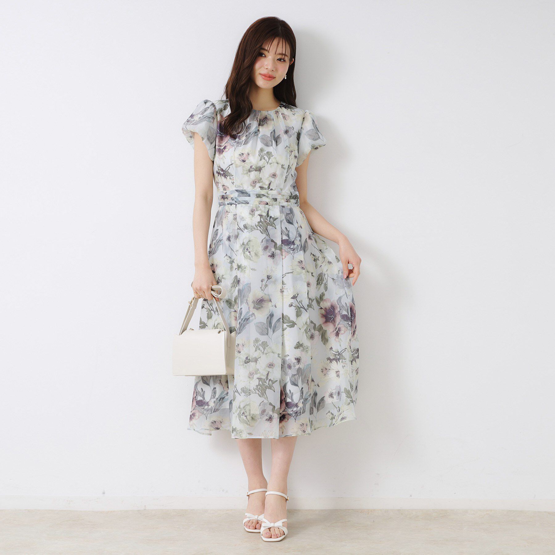 Couture broach「【花柄・一枚で着映える・細見え】Summerオーガンフルールワンピース」|ワンピース|