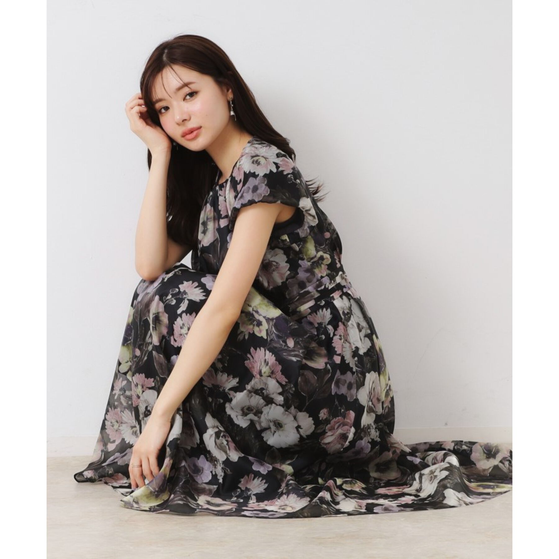 Couture broach「【花柄・一枚で着映える・細見え】Summerオーガンフルールワンピース」|ワンピース|