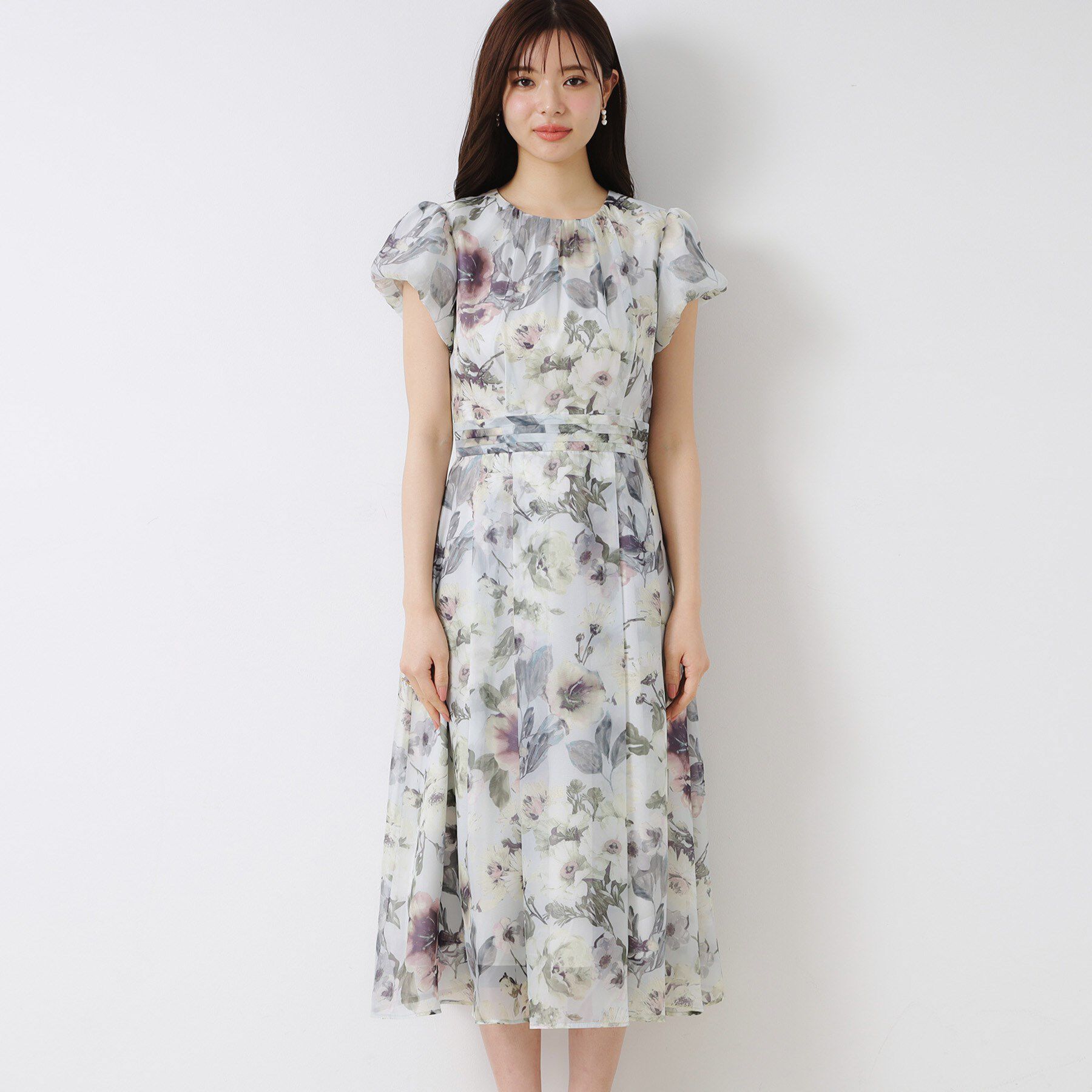 Couture broach「【花柄・一枚で着映える・細見え】Summerオーガンフルールワンピース」|ワンピース|