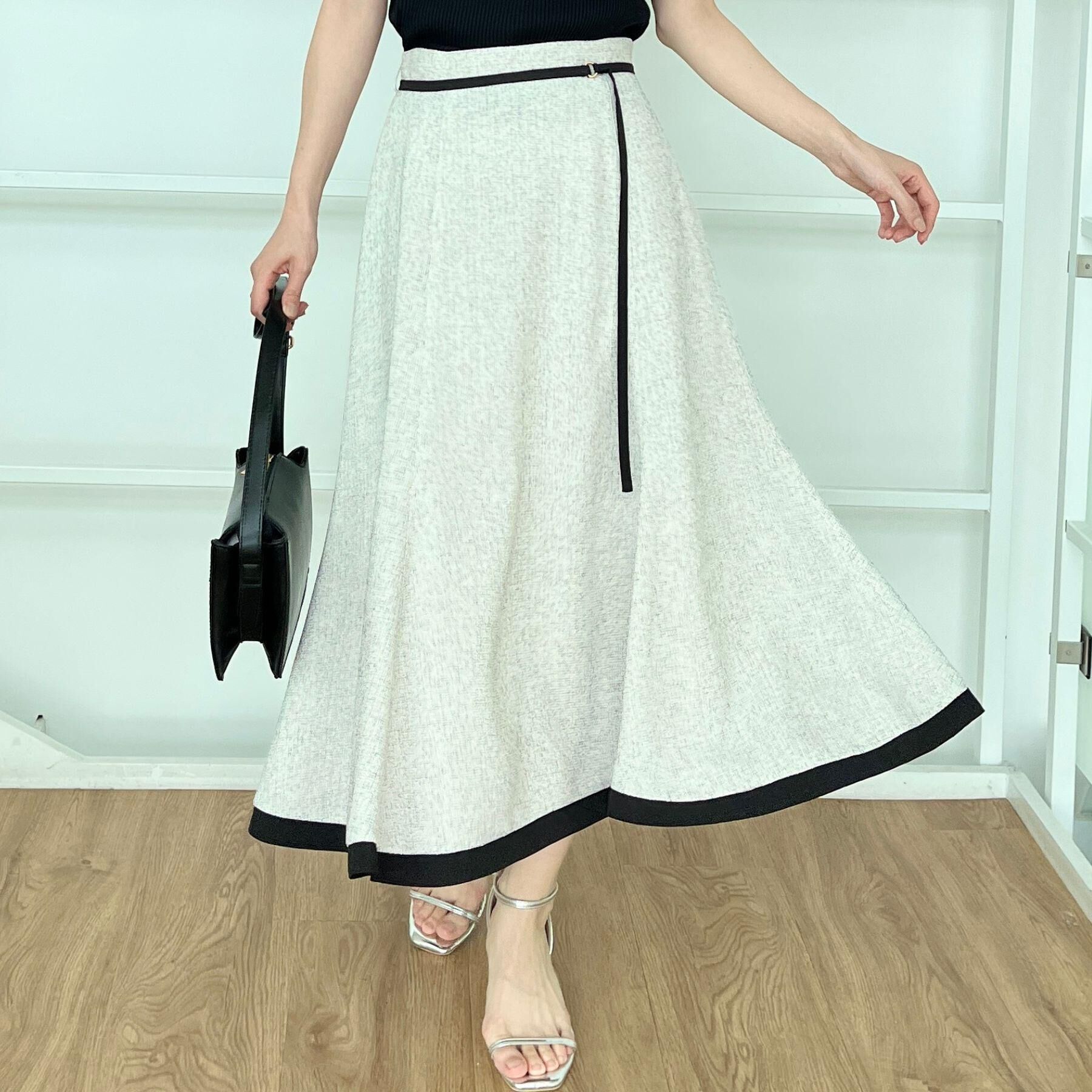 Couture broach「【洗える・きれいめ・通勤】サマーツイード配色フレアスカート」|スカート|