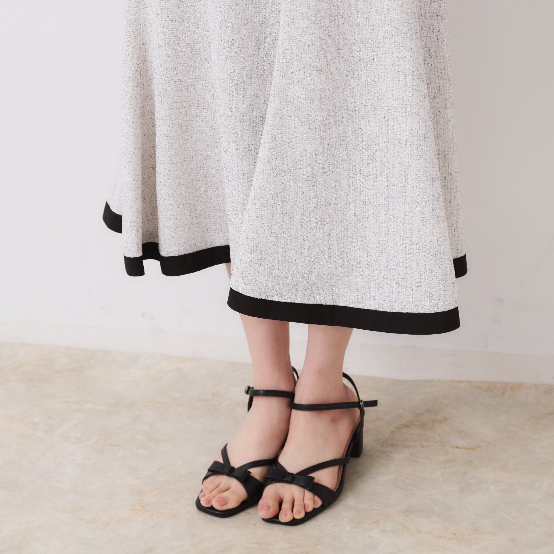 Couture broach「【洗える・きれいめ・通勤】サマーツイード配色フレアスカート」|スカート|