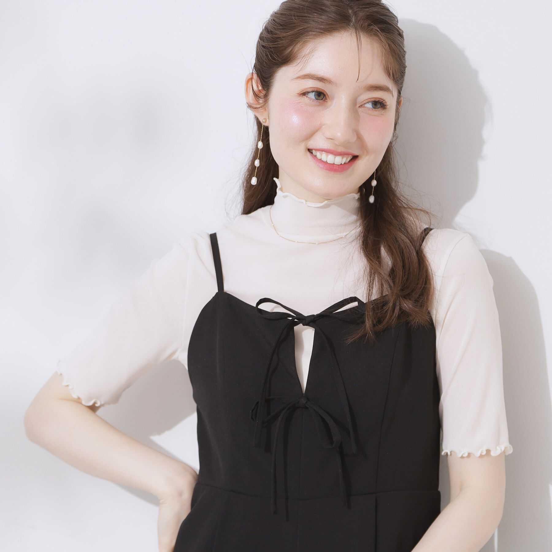 Couture broach「シアーチュール5分袖トップス」|Tシャツ・カットソー|