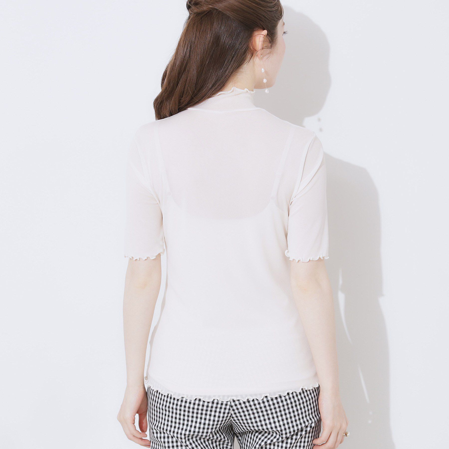 Couture broach「シアーチュール5分袖トップス」|Tシャツ・カットソー|