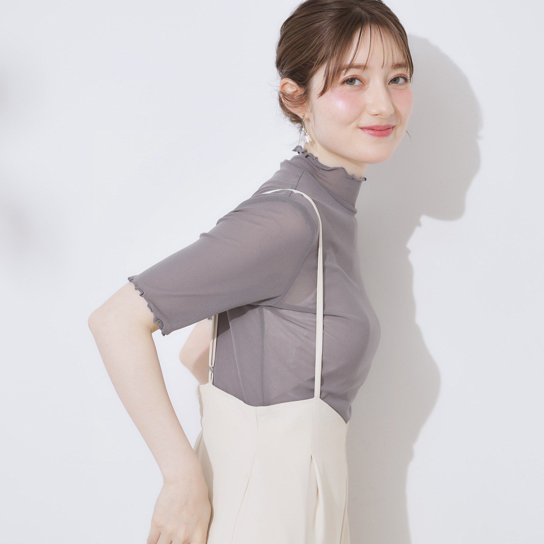 Couture broach「シアーチュール5分袖トップス」|Tシャツ・カットソー|