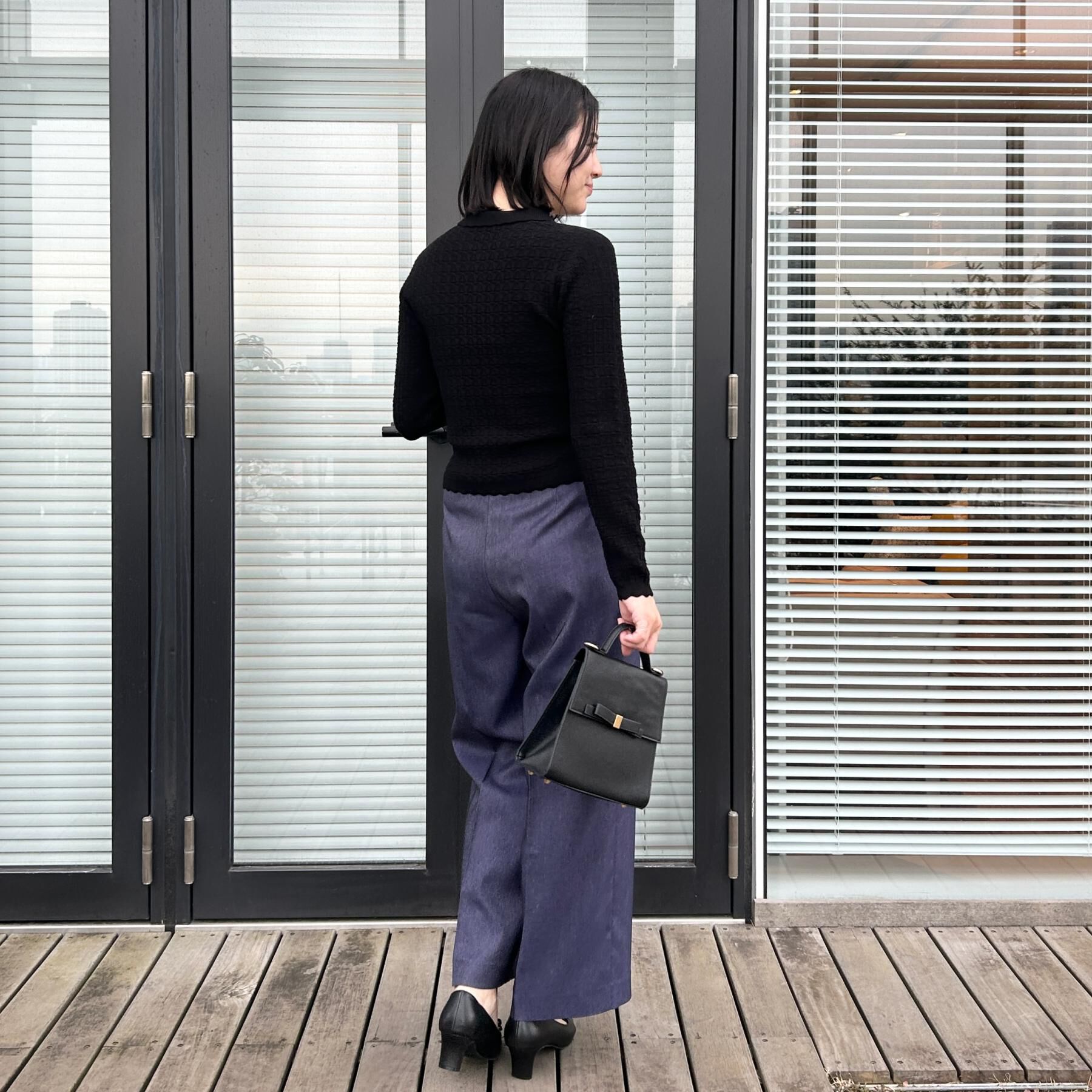 Couture broach「【洗える着映え】ビジュー釦ポロニット」|ニット・セーター|