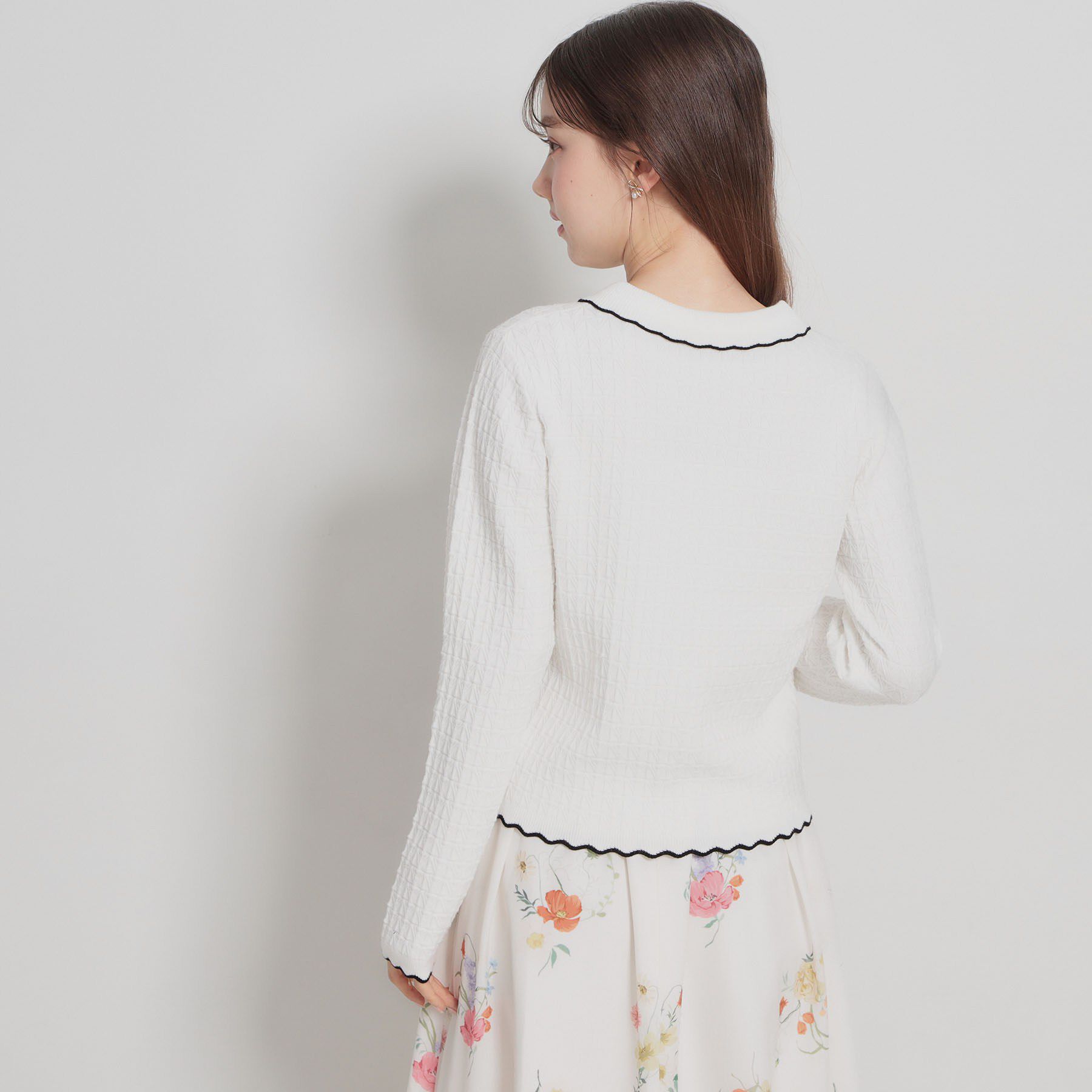 Couture broach「【洗える着映え】ビジュー釦ポロニット」|ニット・セーター|