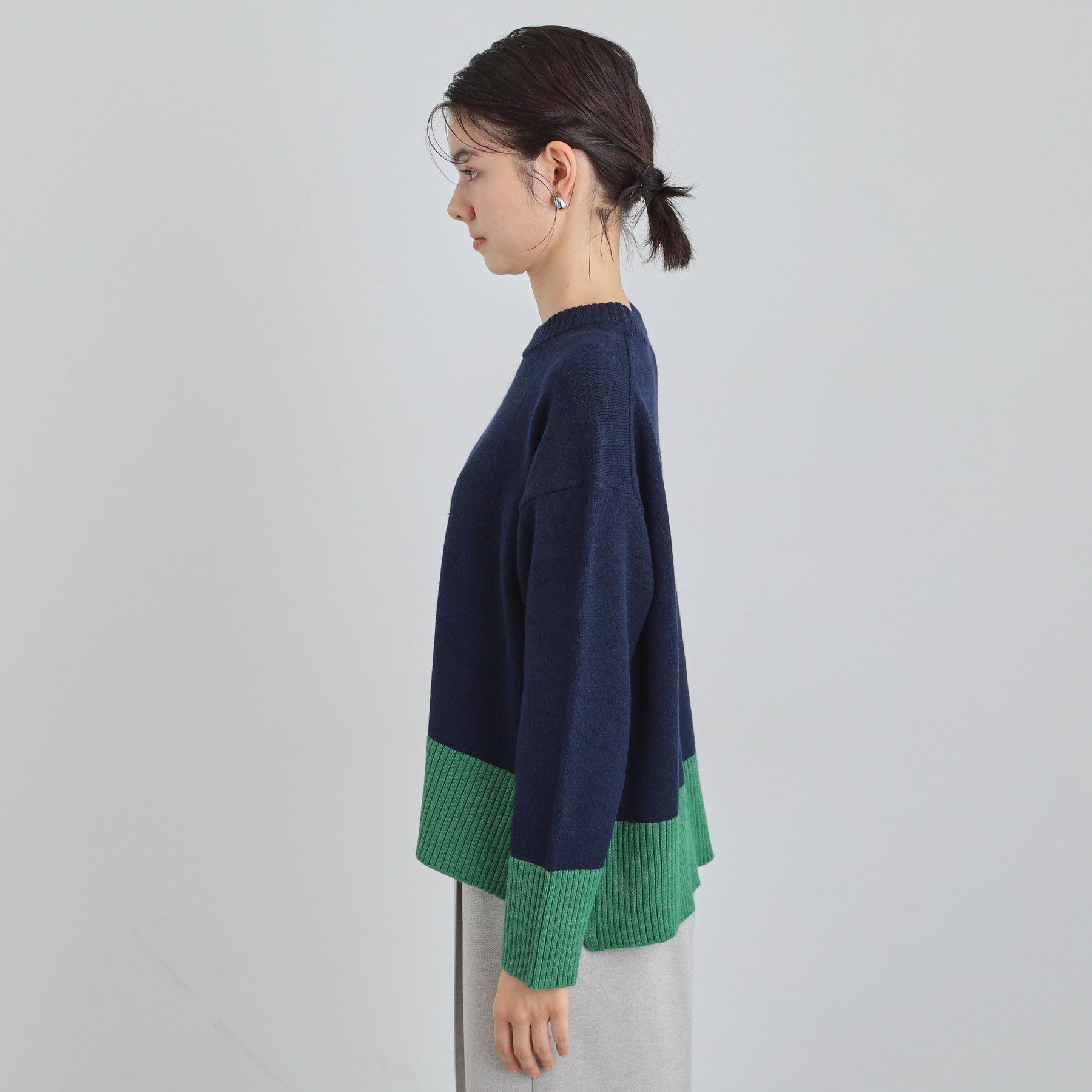 THE SHOP TK「インしないで着られる カラーブロックニット」|ニット・セーター|