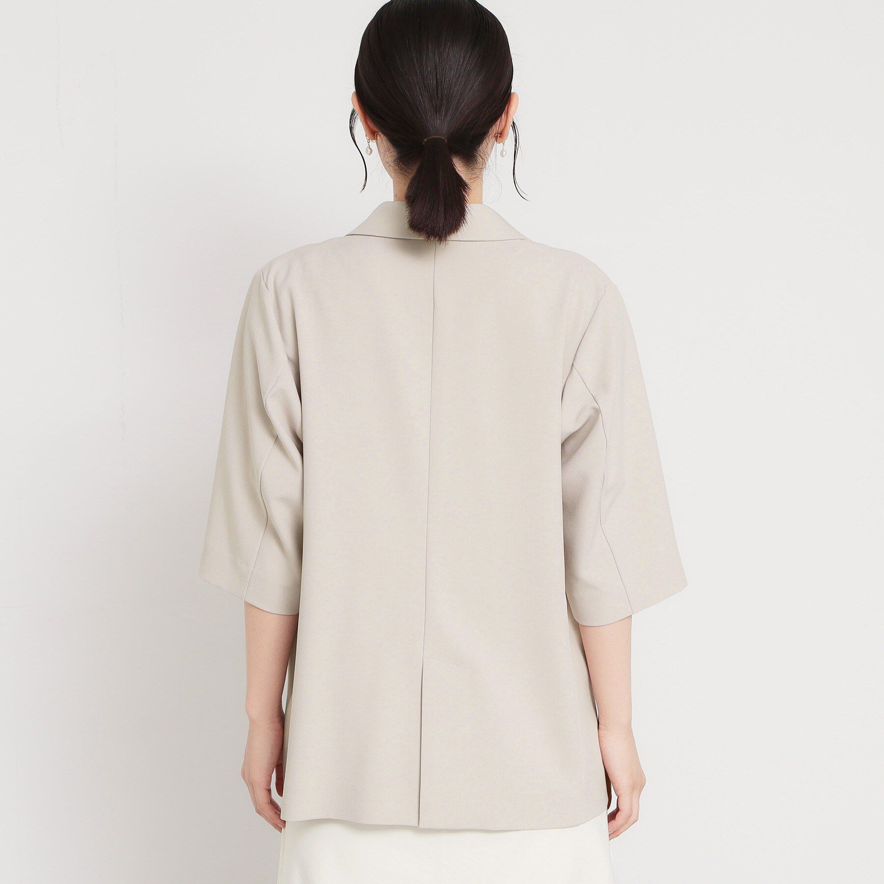 THE SHOP TK「【セットアップ可】麻調ダブルブレスト 6分袖ジャケット」|テーラードジャケット|