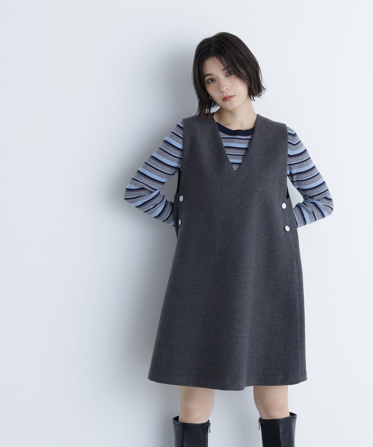  「マルチボーダーリブニット」|ニット・セーター|