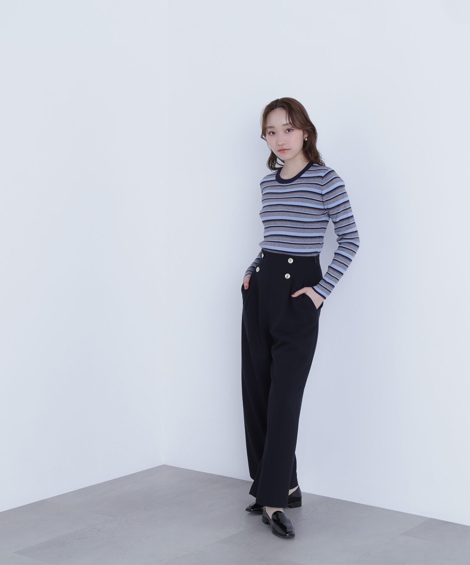  「マルチボーダーリブニット」|ニット・セーター|