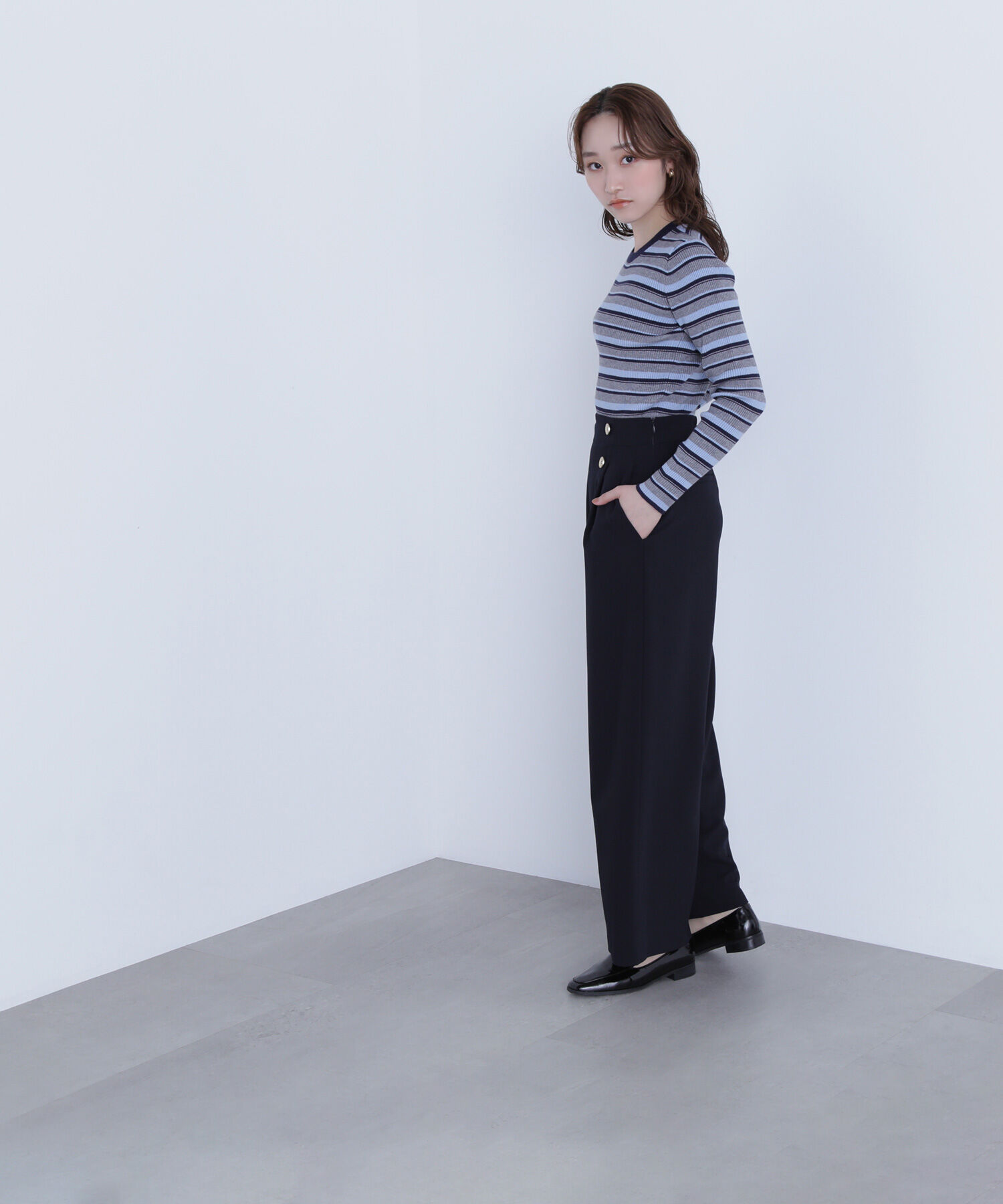  「マルチボーダーリブニット」|ニット・セーター|