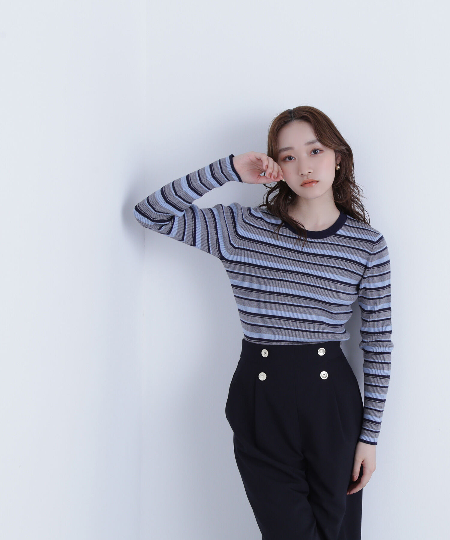  「マルチボーダーリブニット」|ニット・セーター|