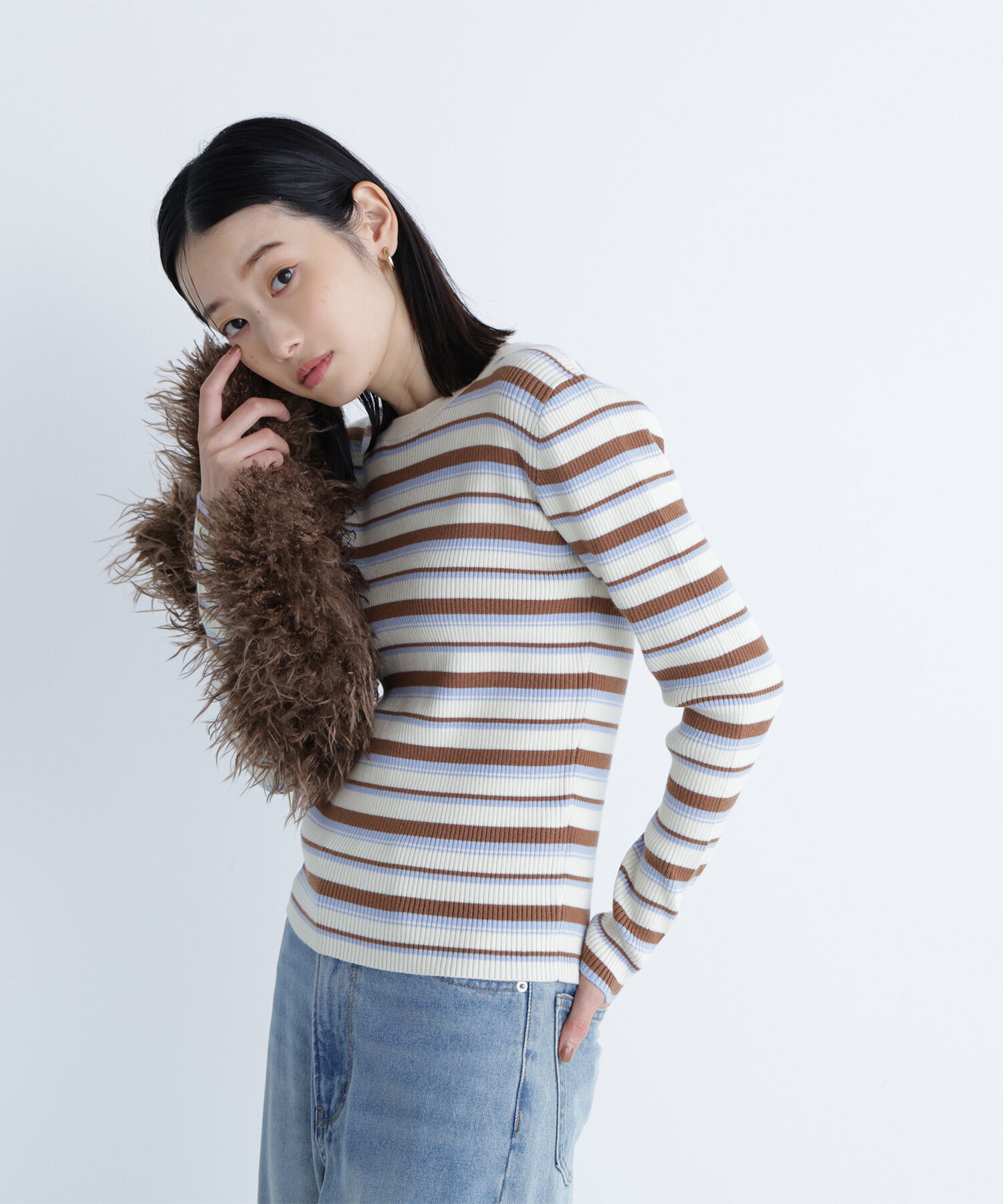  「マルチボーダーリブニット」|ニット・セーター|