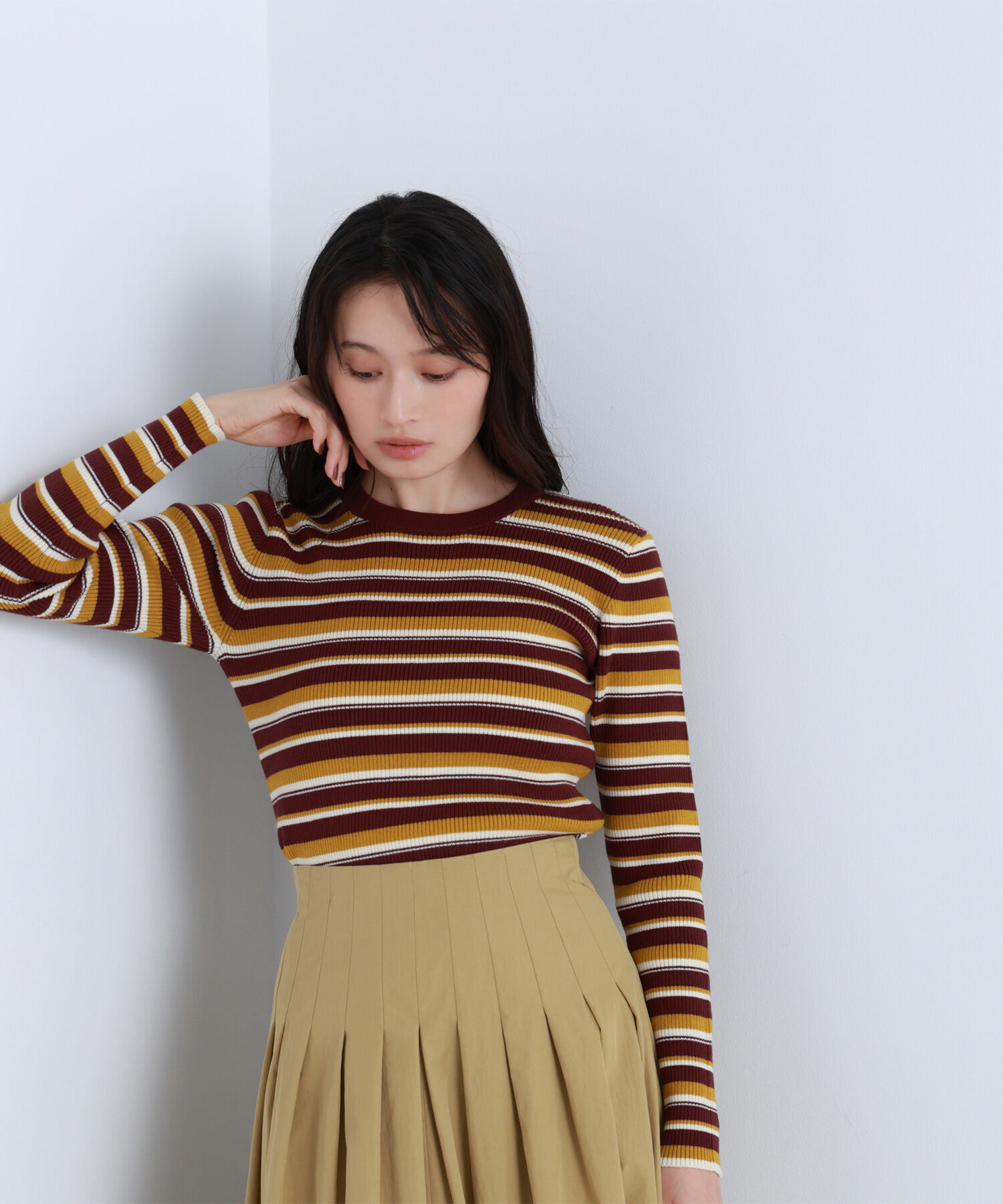  「マルチボーダーリブニット」|ニット・セーター|