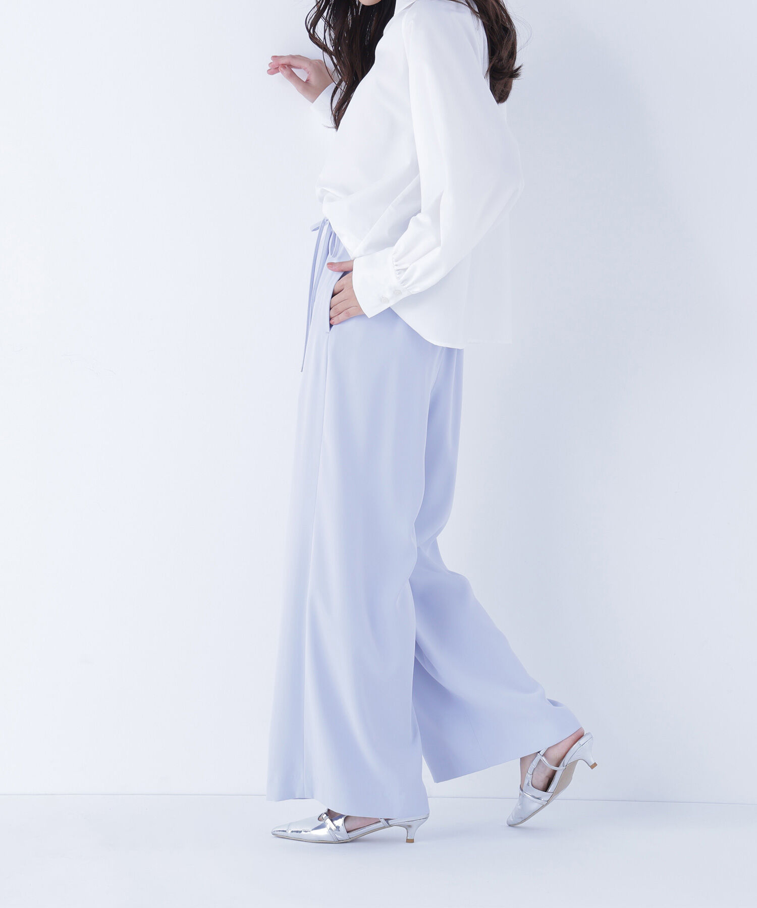  「ナローリボンイージーワイドパンツ」|その他|