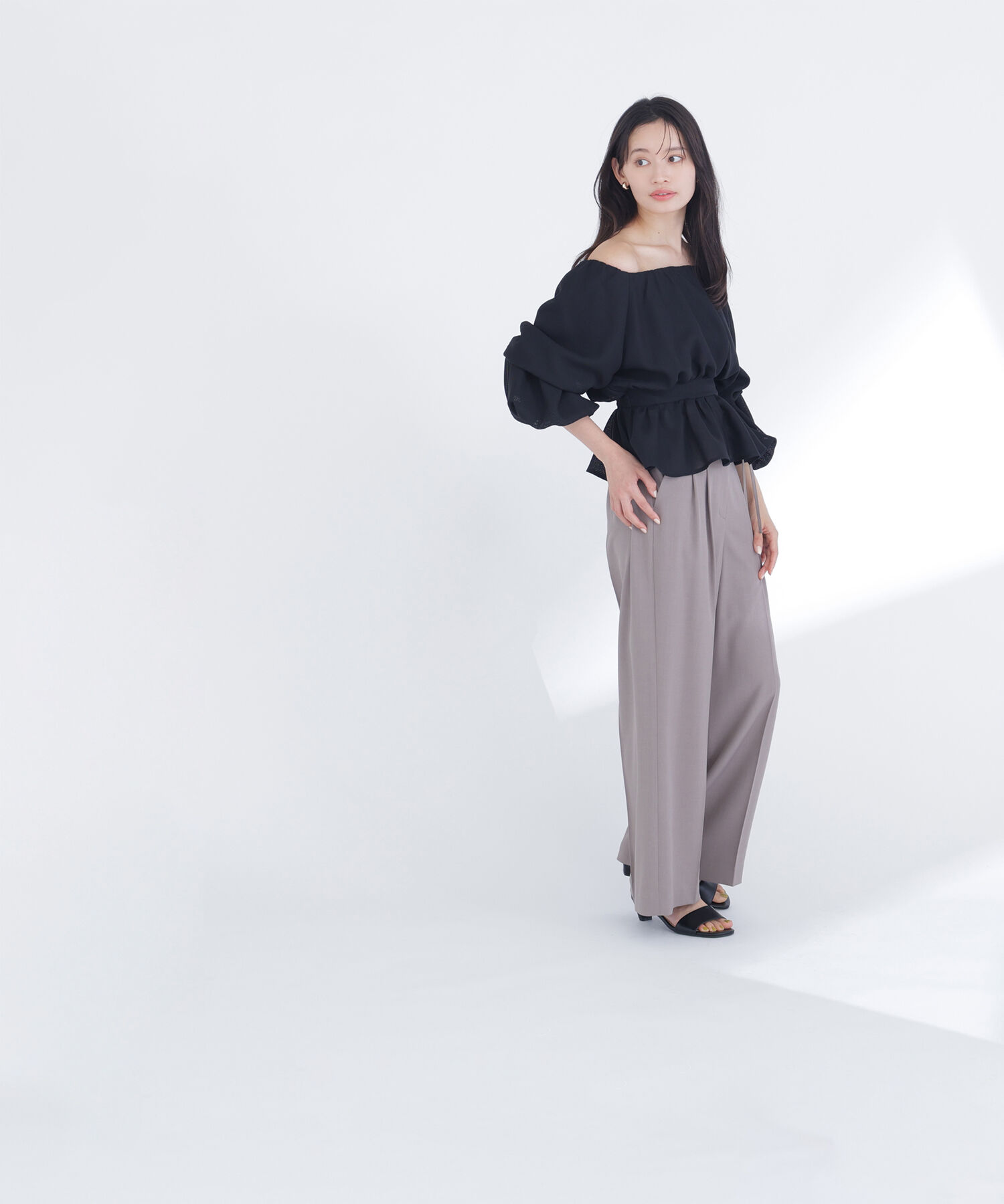  「ダブルベルトワイドパンツ」|その他|