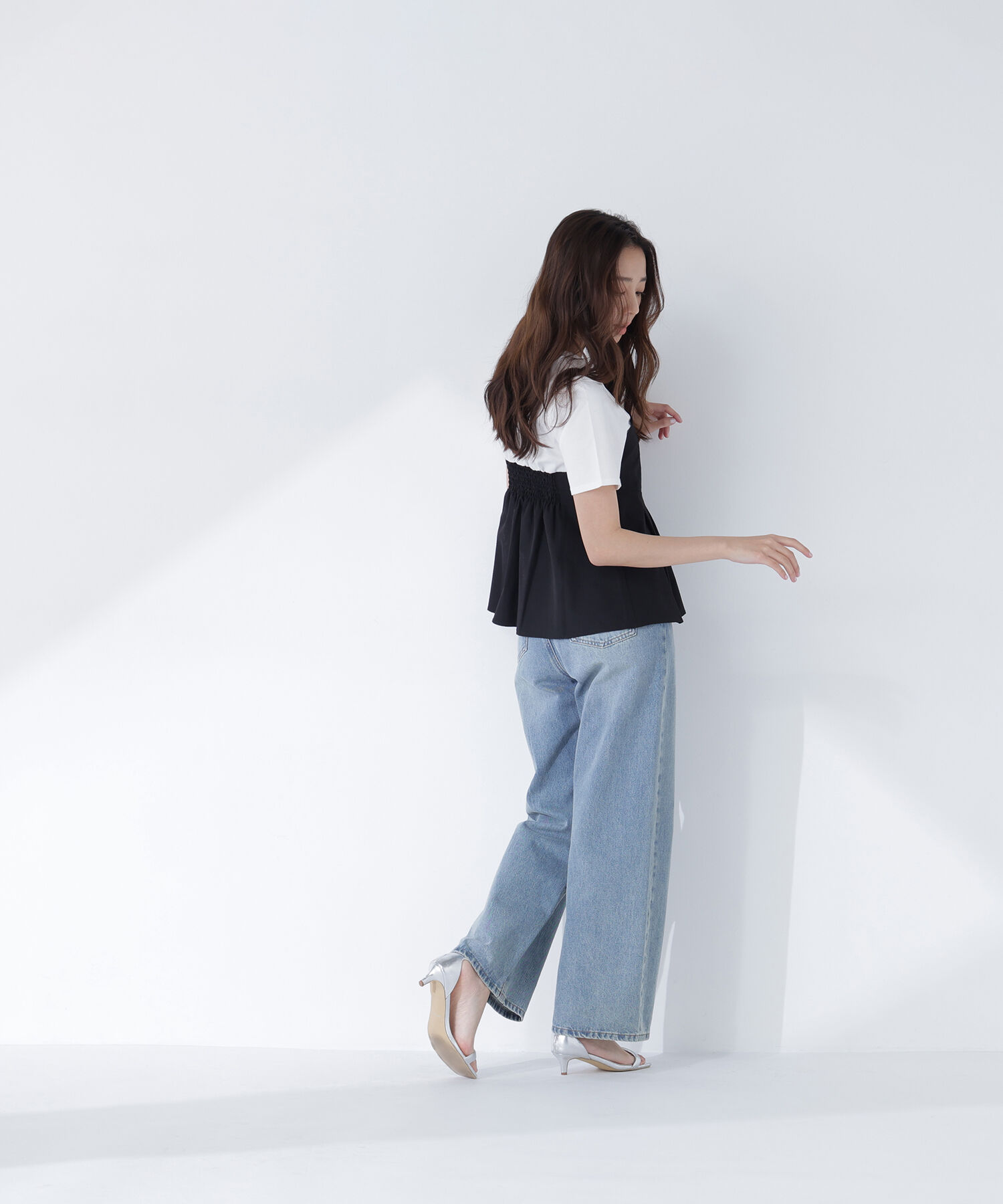  「ペプラムビスチェドッキングカットソー」|Tシャツ・カットソー|