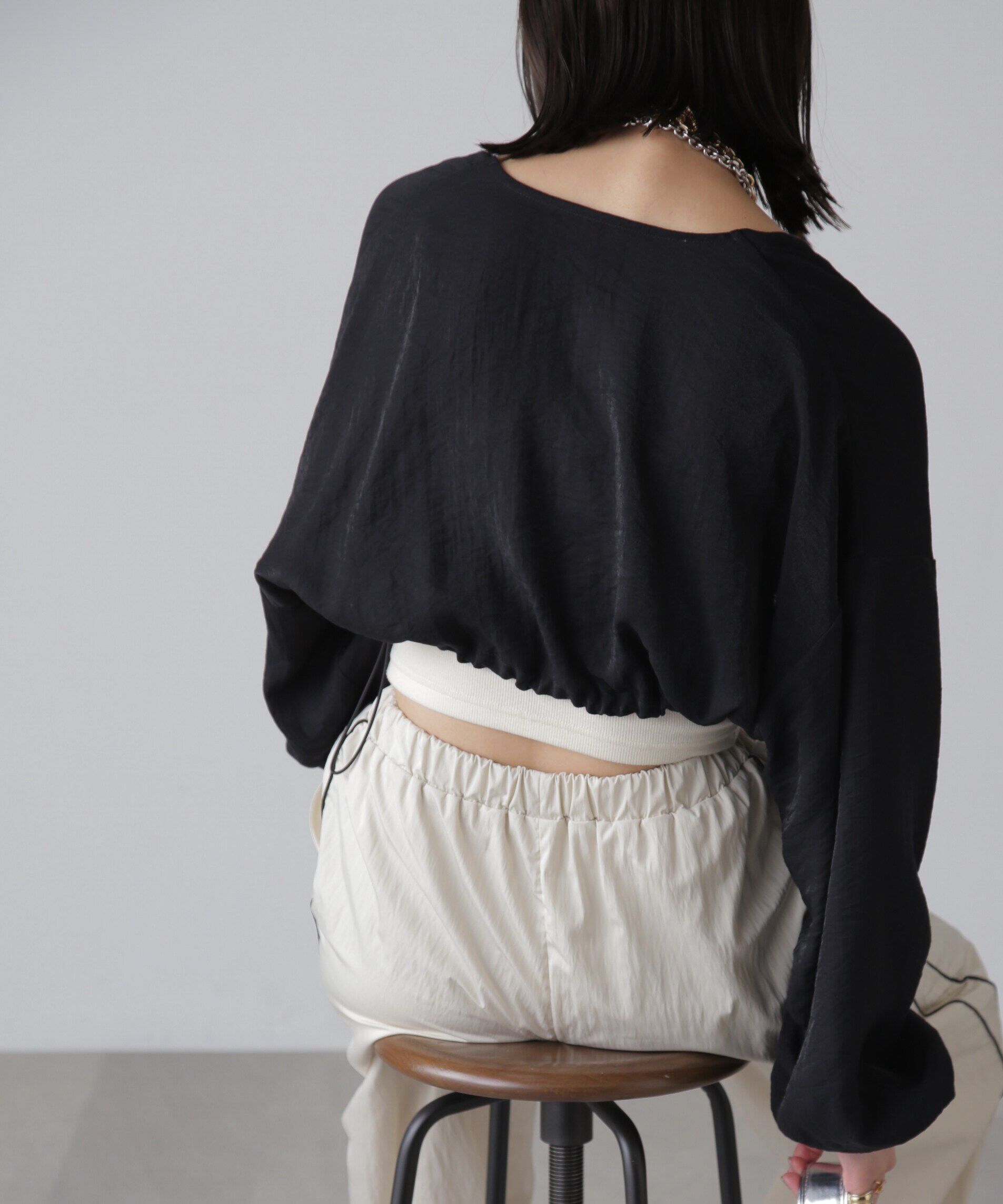  「ドロストショート丈ボレロ」|シャツ・ブラウス|
