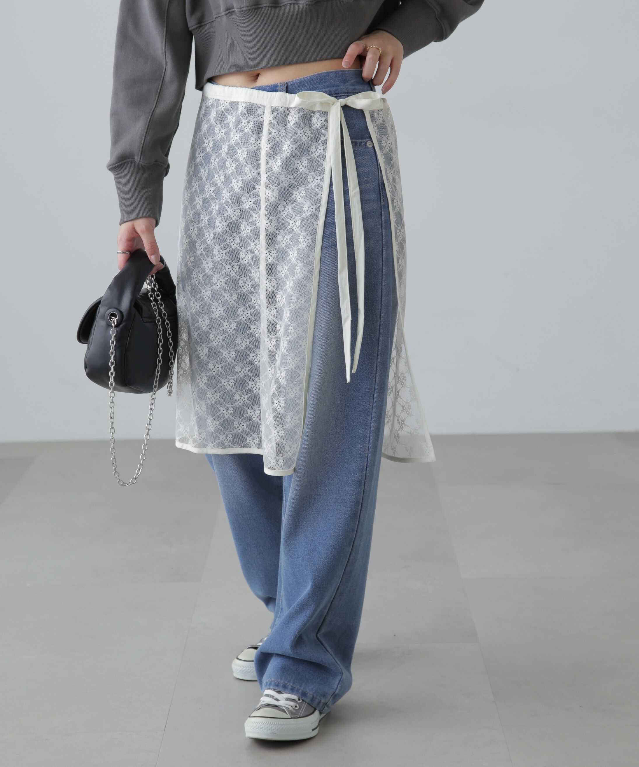  「レースラップレイヤードスカート」|スカート|オフ