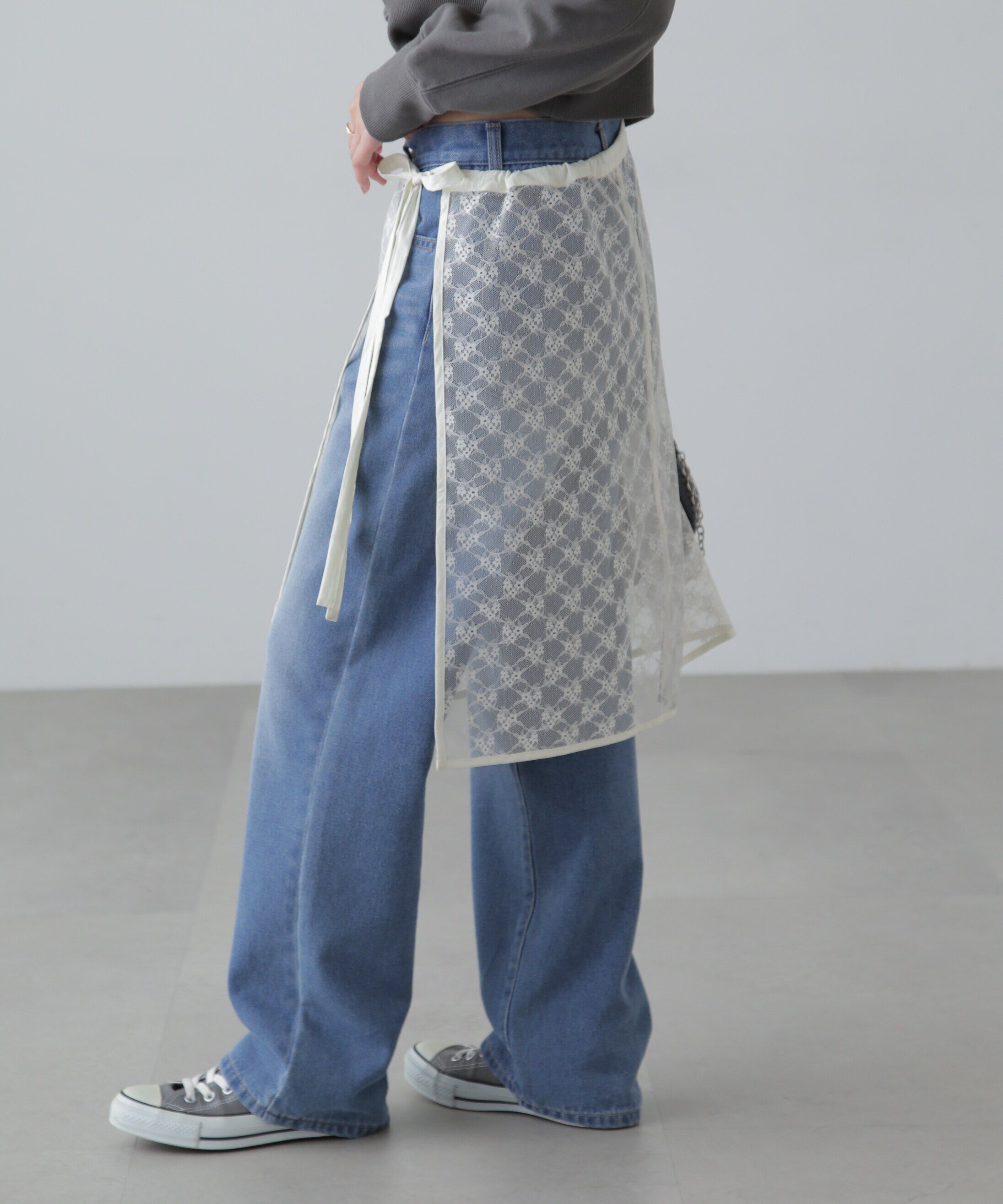  「レースラップレイヤードスカート」|スカート|