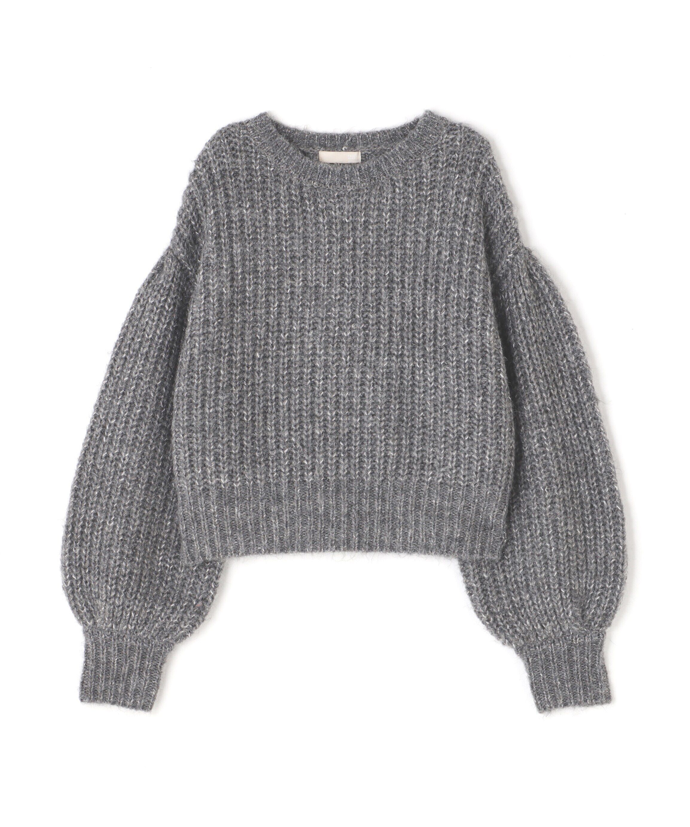  「袖ボリューム畦ラメニット」|ニット・セーター|