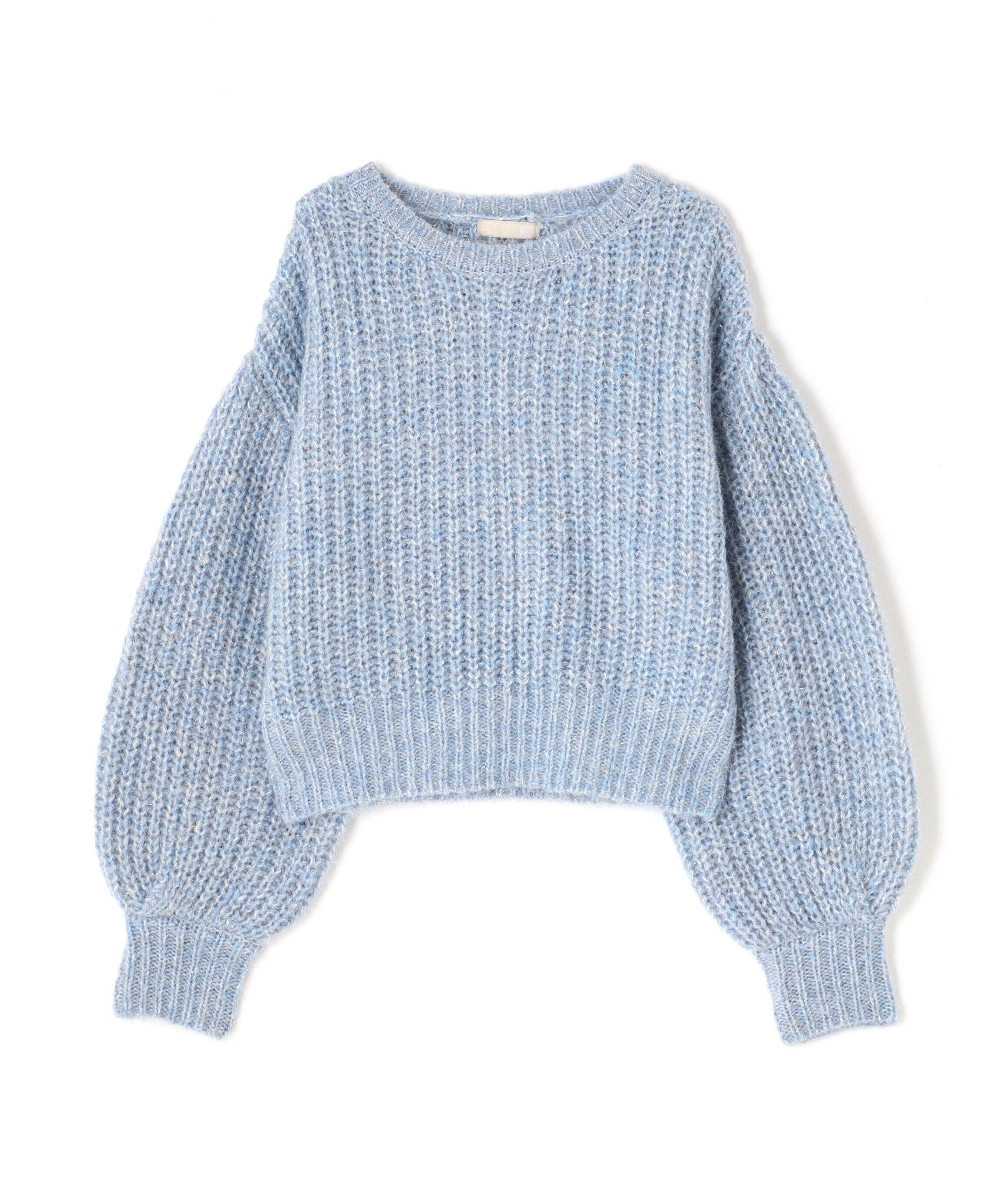  「袖ボリューム畦ラメニット」|ニット・セーター|