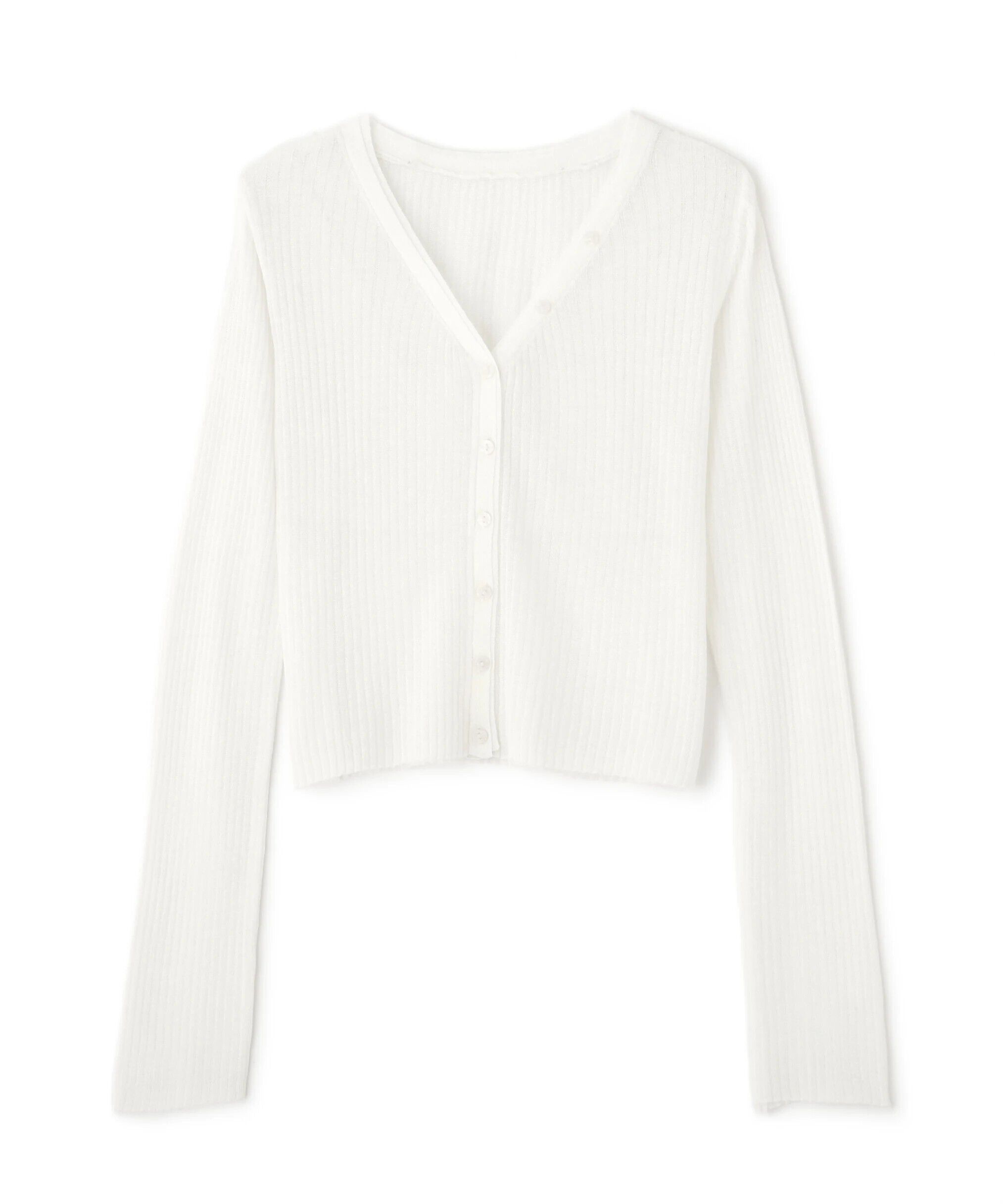  「シアーリブニットカーディガン」|ニット・セーター|