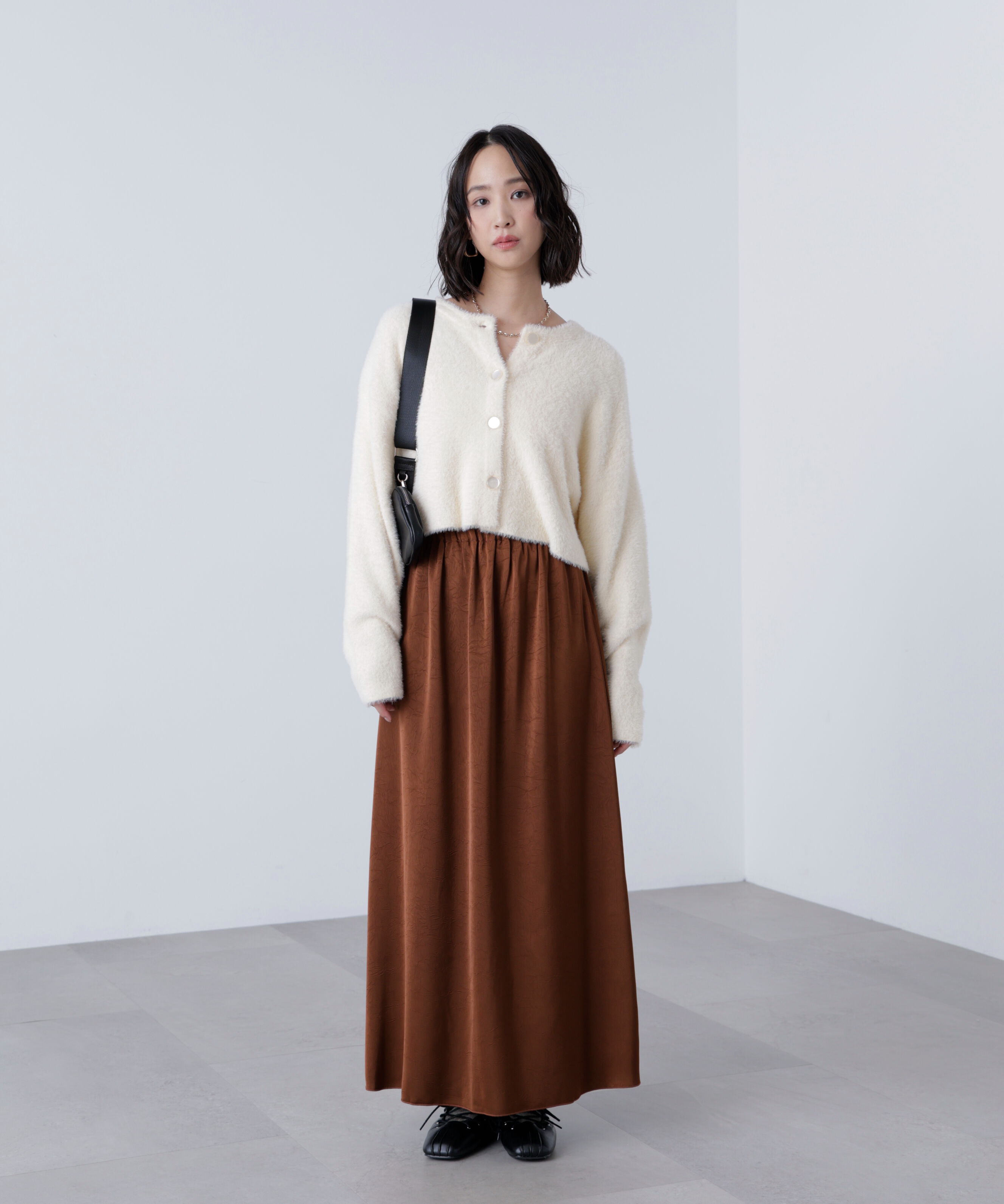  「前後2wayショートシャギー短丈ニット」|ニット・セーター|