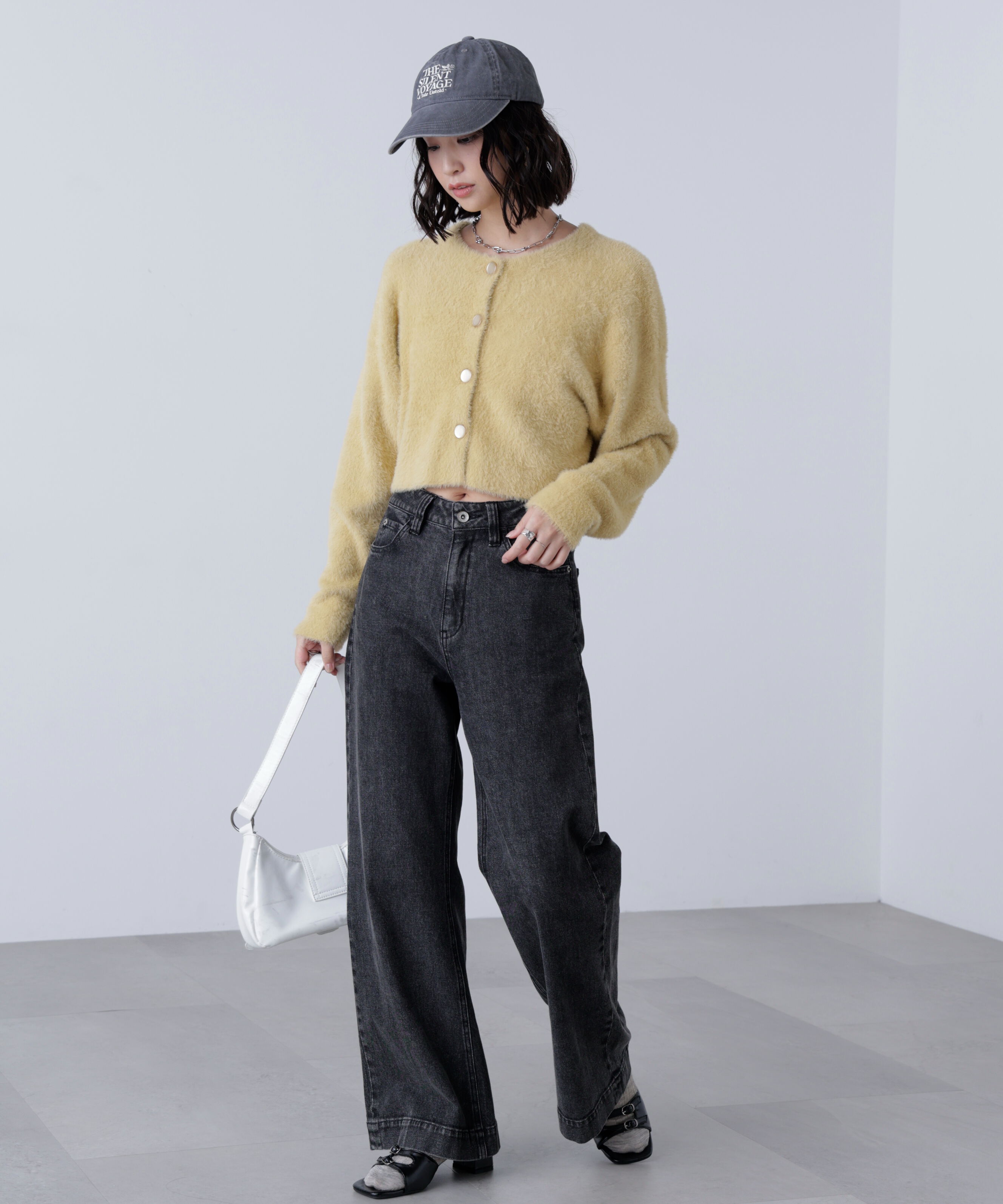  「前後2wayショートシャギー短丈ニット」|ニット・セーター|